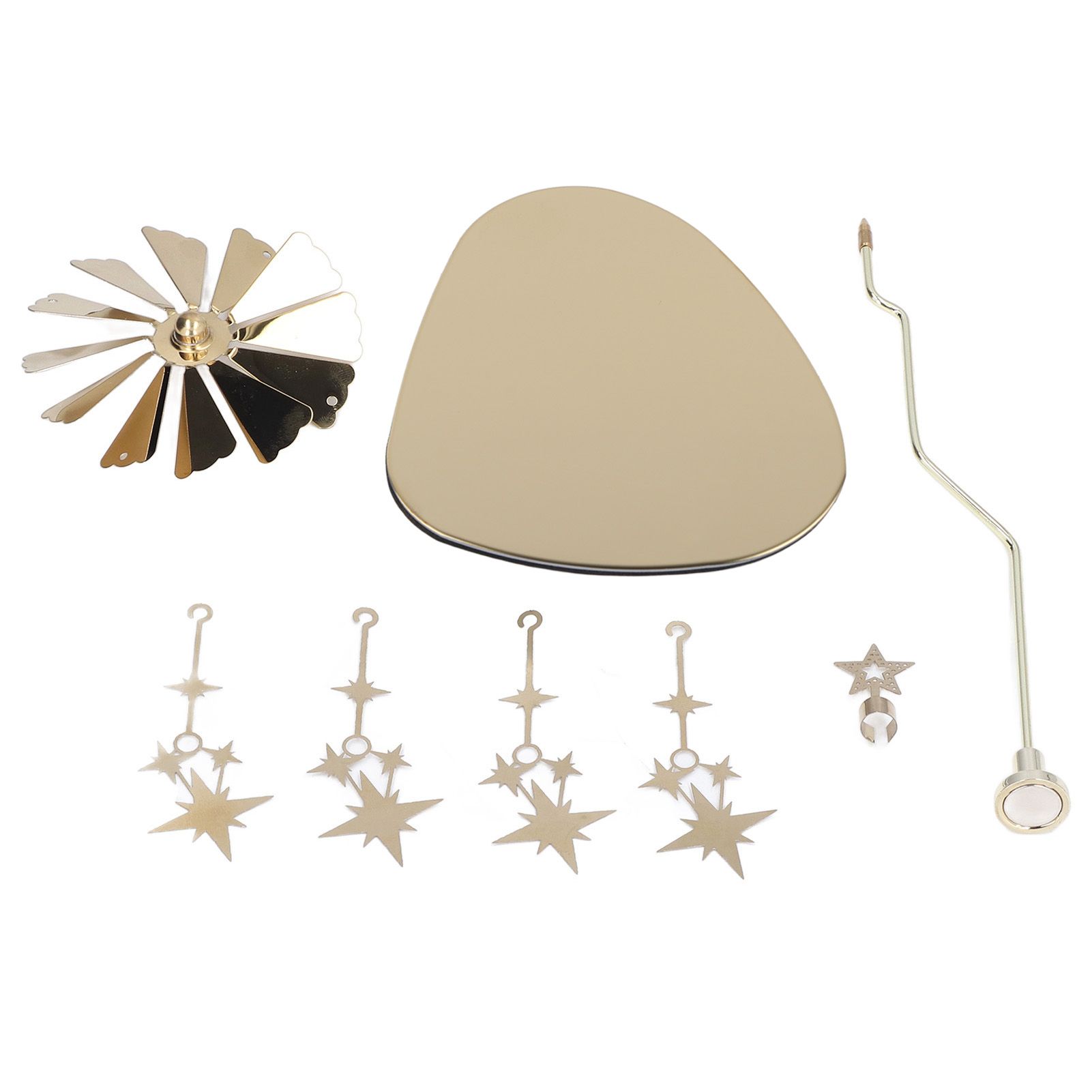 Candle Holder Round Triangle Tray Romantic European Style Stainless Steel Rotating Aromatherapy Wind Chime Candle Holder Star - Image 1