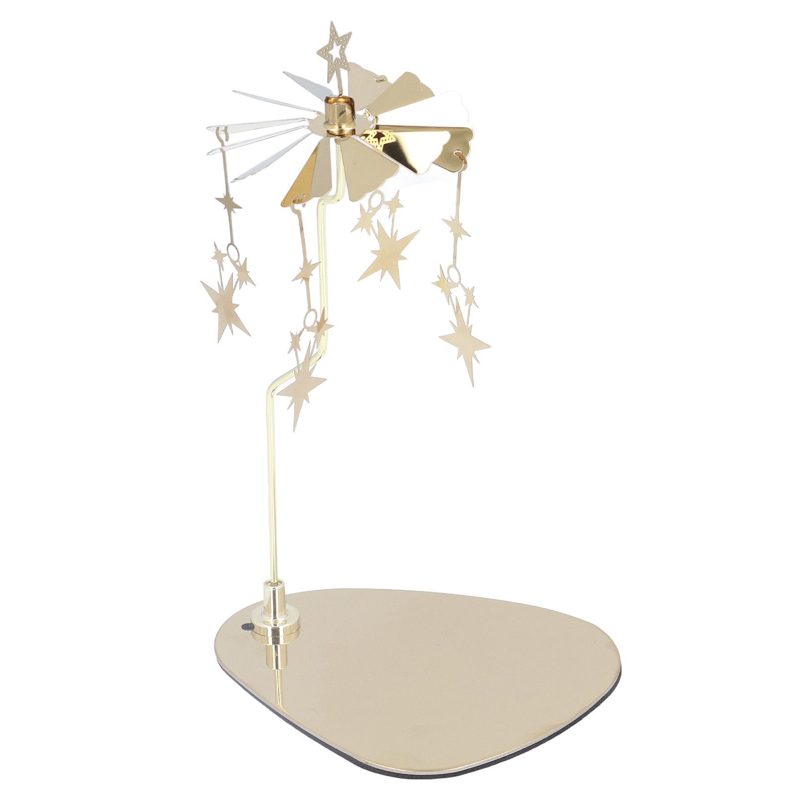 Candle Holder Round Triangle Tray Romantic European Style Stainless Steel Rotating Aromatherapy Wind Chime Candle Holder Star - Image 2