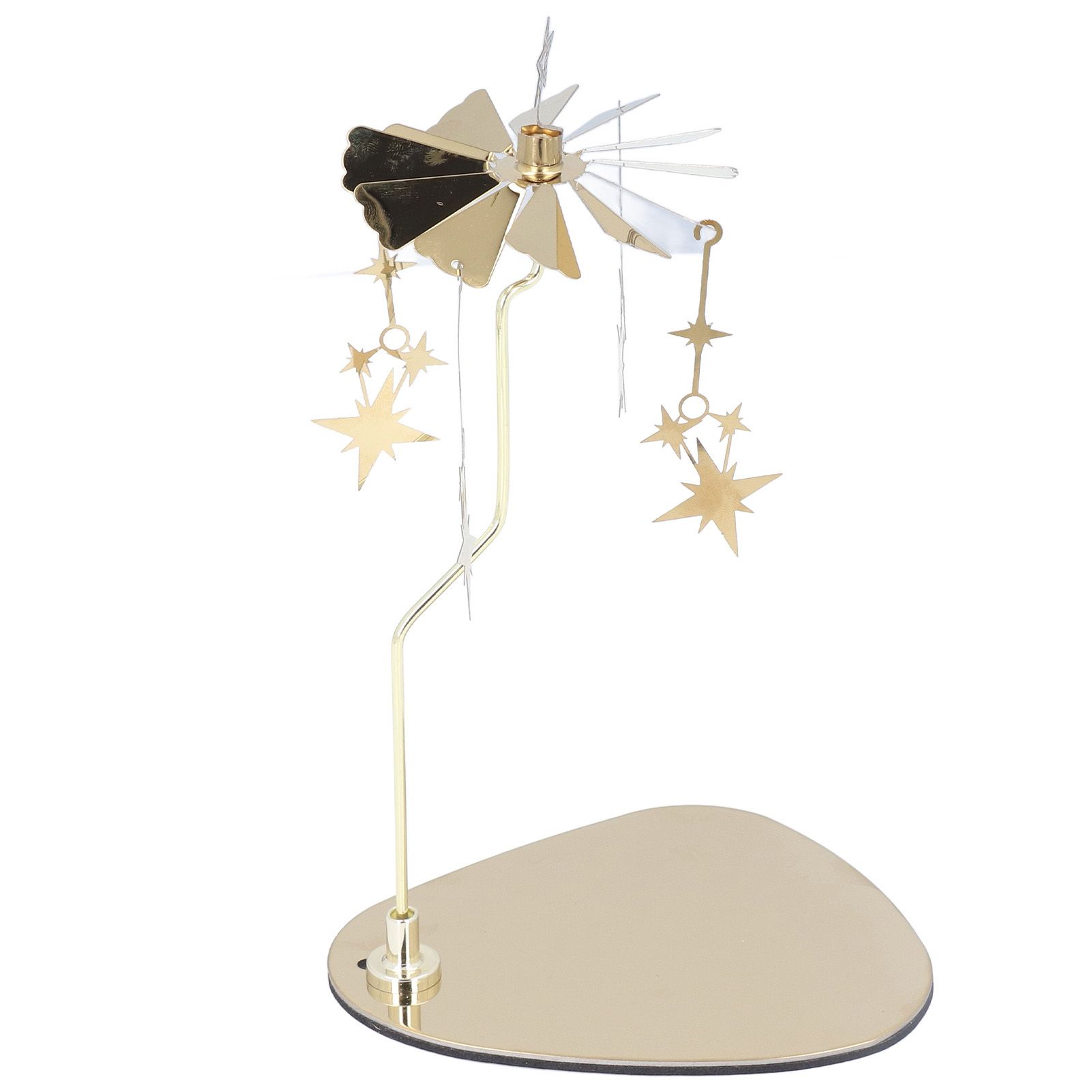 Candle Holder Round Triangle Tray Romantic European Style Stainless Steel Rotating Aromatherapy Wind Chime Candle Holder Star - Image 3