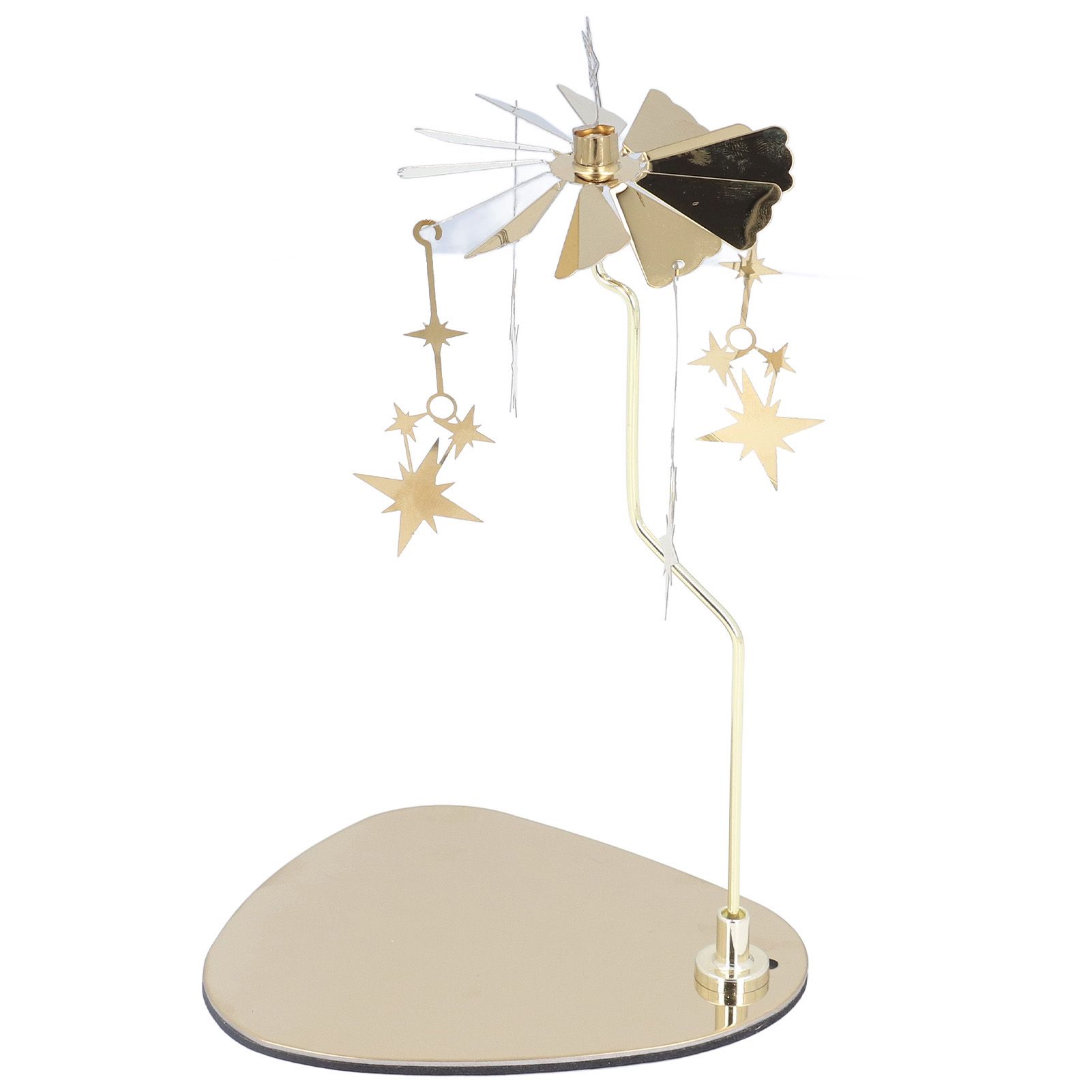 Candle Holder Round Triangle Tray Romantic European Style Stainless Steel Rotating Aromatherapy Wind Chime Candle Holder Star - Image 4