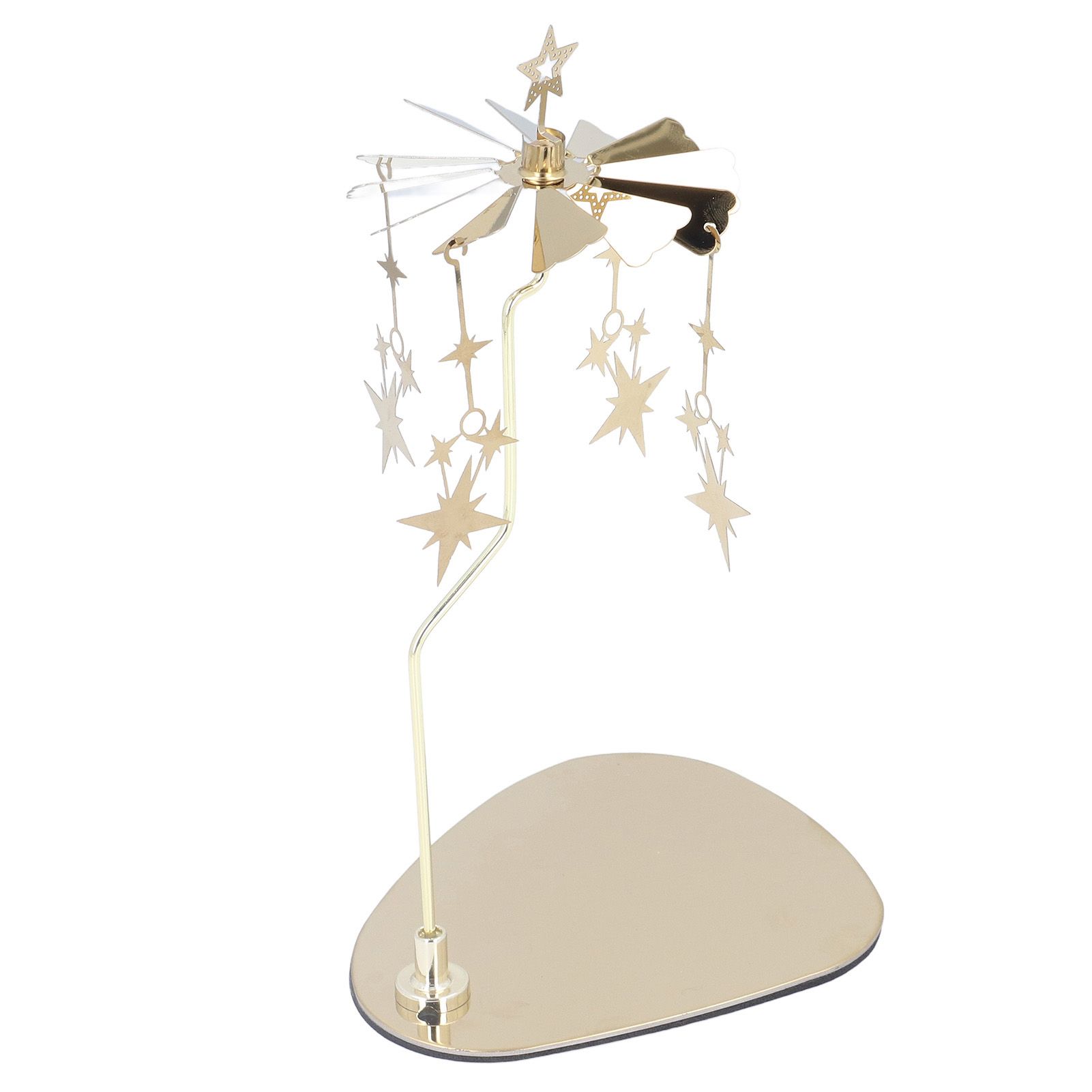 Candle Holder Round Triangle Tray Romantic European Style Stainless Steel Rotating Aromatherapy Wind Chime Candle Holder Star - Image 6