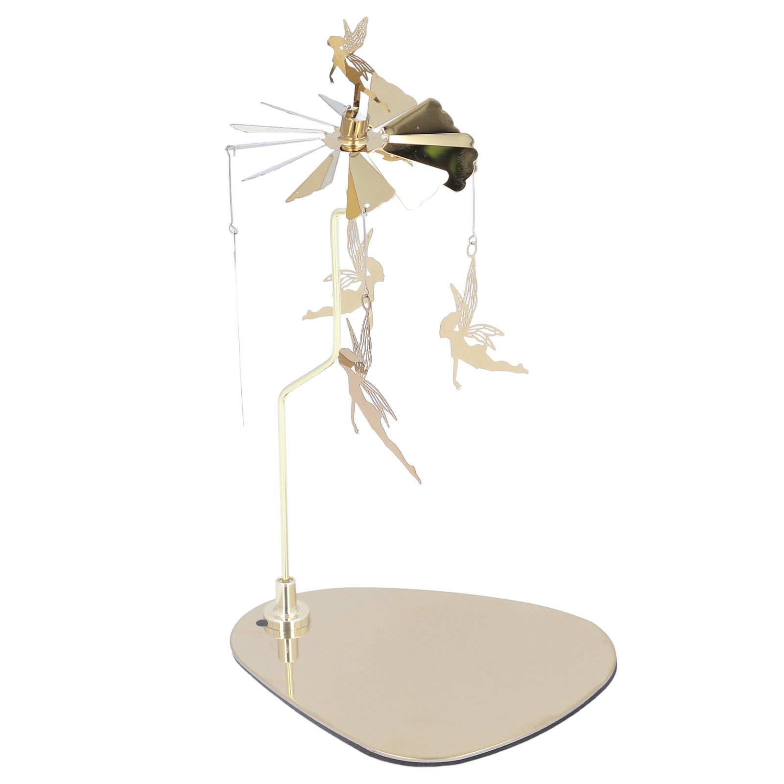 Candle Holder Round Triangle Tray Romantic European Style Stainless Steel Rotating Aromatherapy Wind Chime Candle Holder Little Fairy - Image 3