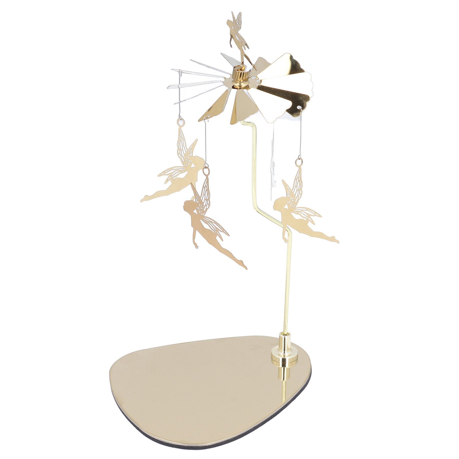 Candle Holder Round Triangle Tray Romantic European Style Stainless Steel Rotating Aromatherapy Wind Chime Candle Holder Little Fairy - Image 7