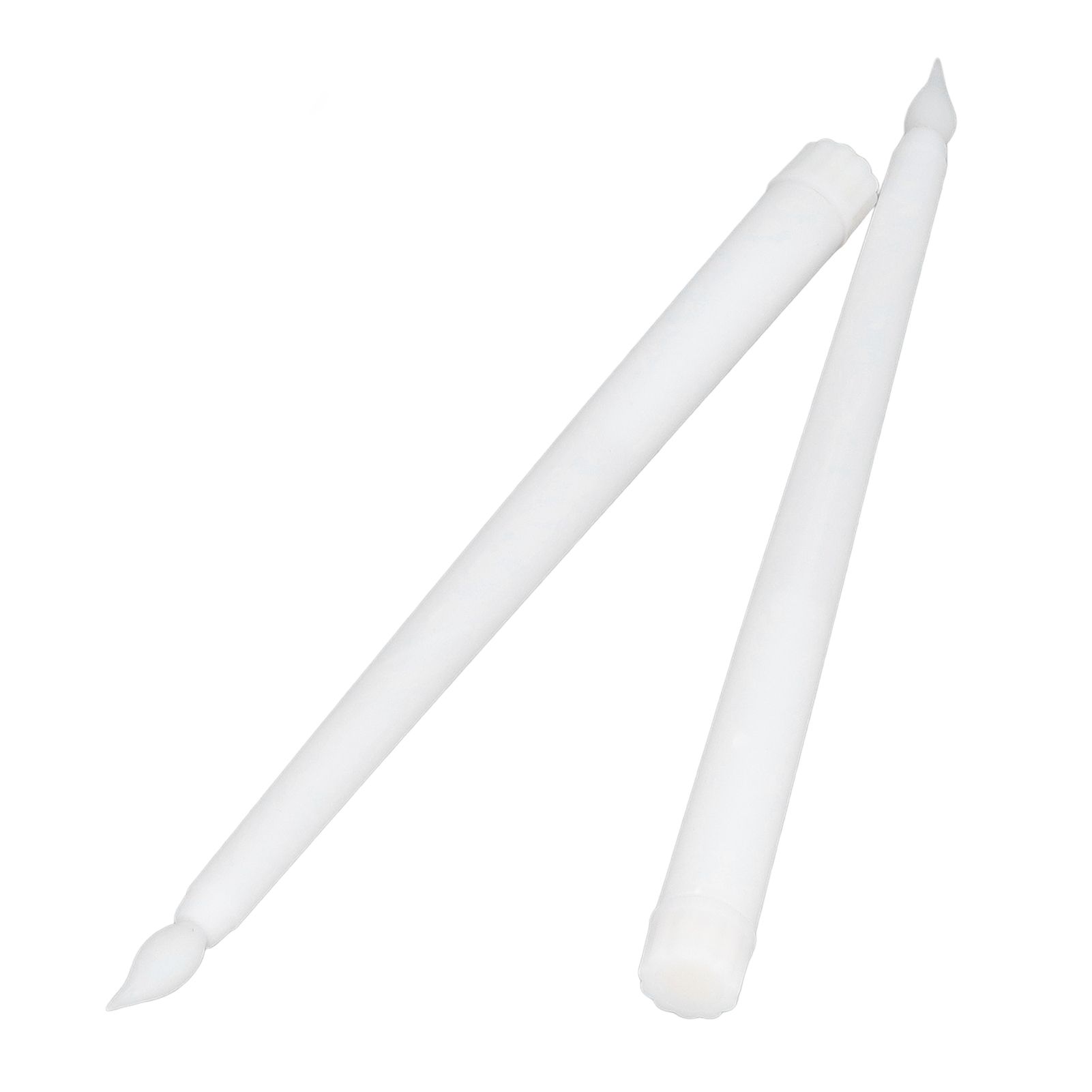 2pcs LED Taper Candles Battery Powered Flameless LED Candle Sticks for Festival Wedding Birthday Party White Shell - Image 2
