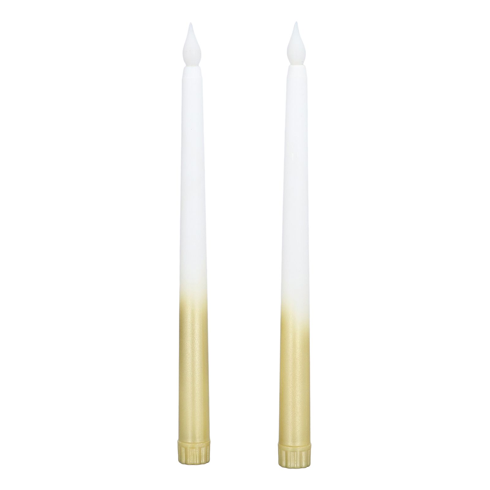 2pcs LED Taper Candles Battery Powered Flameless LED Candle Sticks for Festival Wedding Birthday Party Half Spray Gold - Image 1