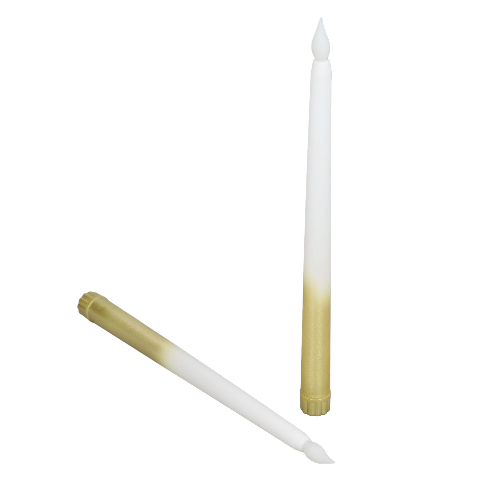 2pcs LED Taper Candles Battery Powered Flameless LED Candle Sticks for Festival Wedding Birthday Party Half Spray Gold - Image 2