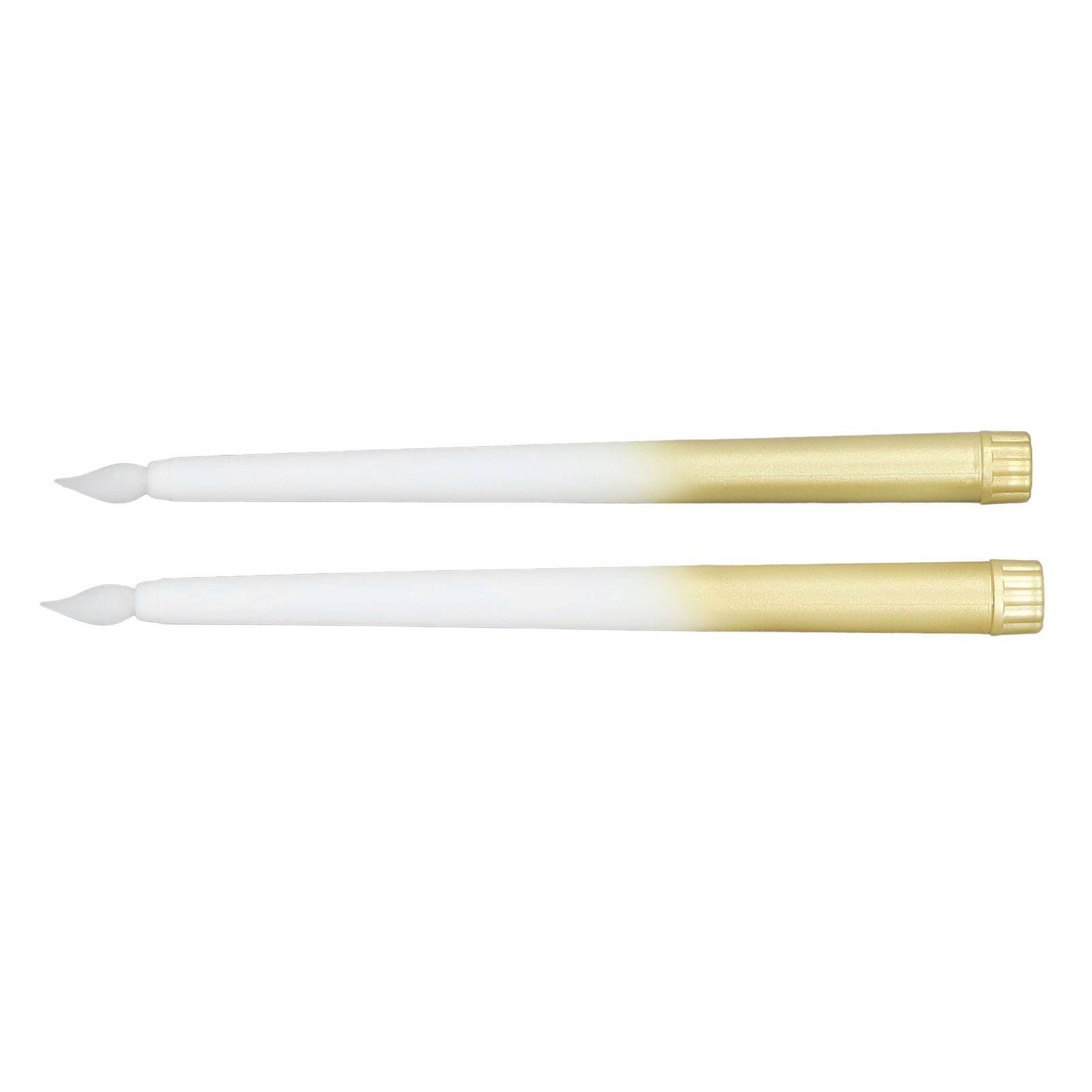 2pcs LED Taper Candles Battery Powered Flameless LED Candle Sticks for Festival Wedding Birthday Party Half Spray Gold - Image 4