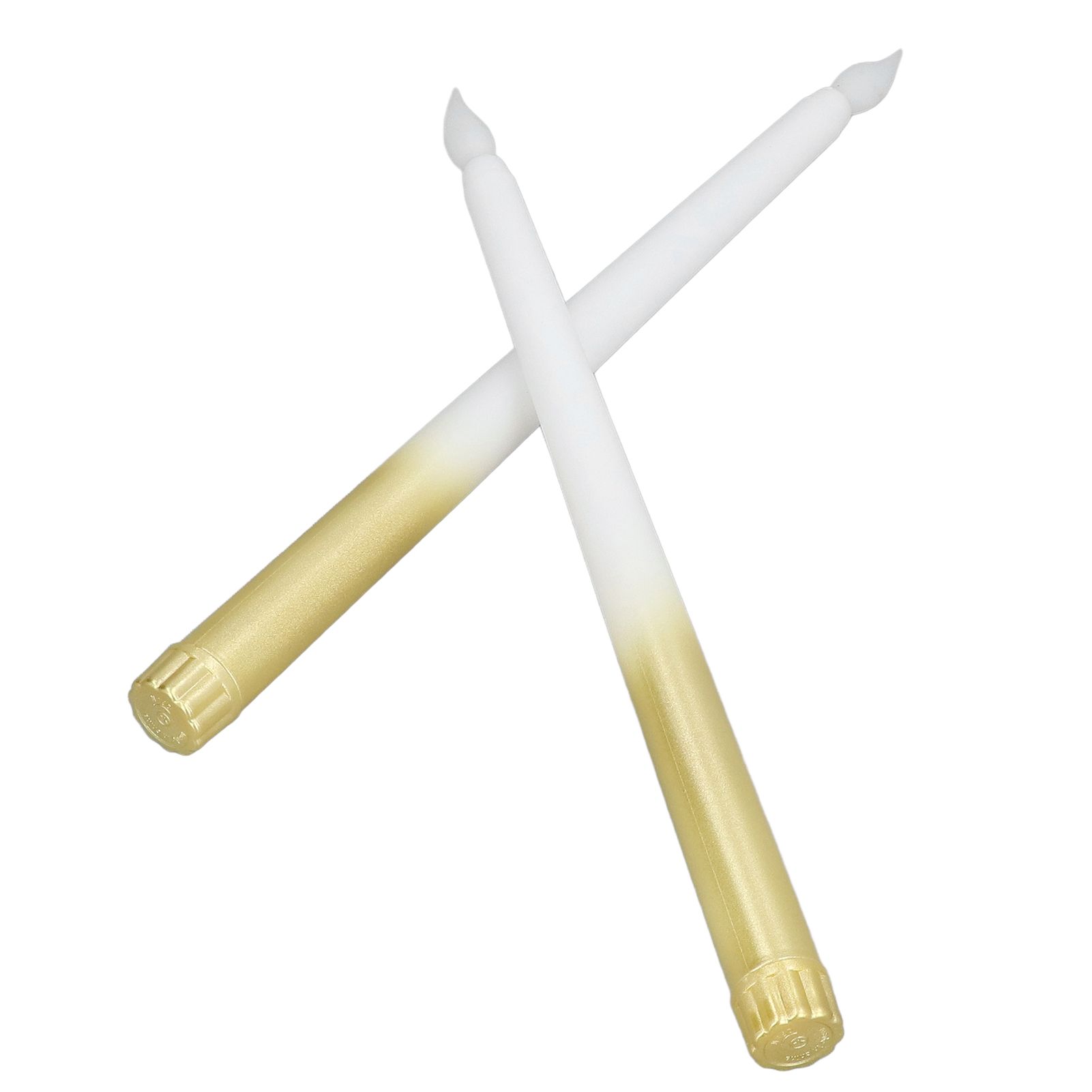 2pcs LED Taper Candles Battery Powered Flameless LED Candle Sticks for Festival Wedding Birthday Party Half Spray Gold - Image 5
