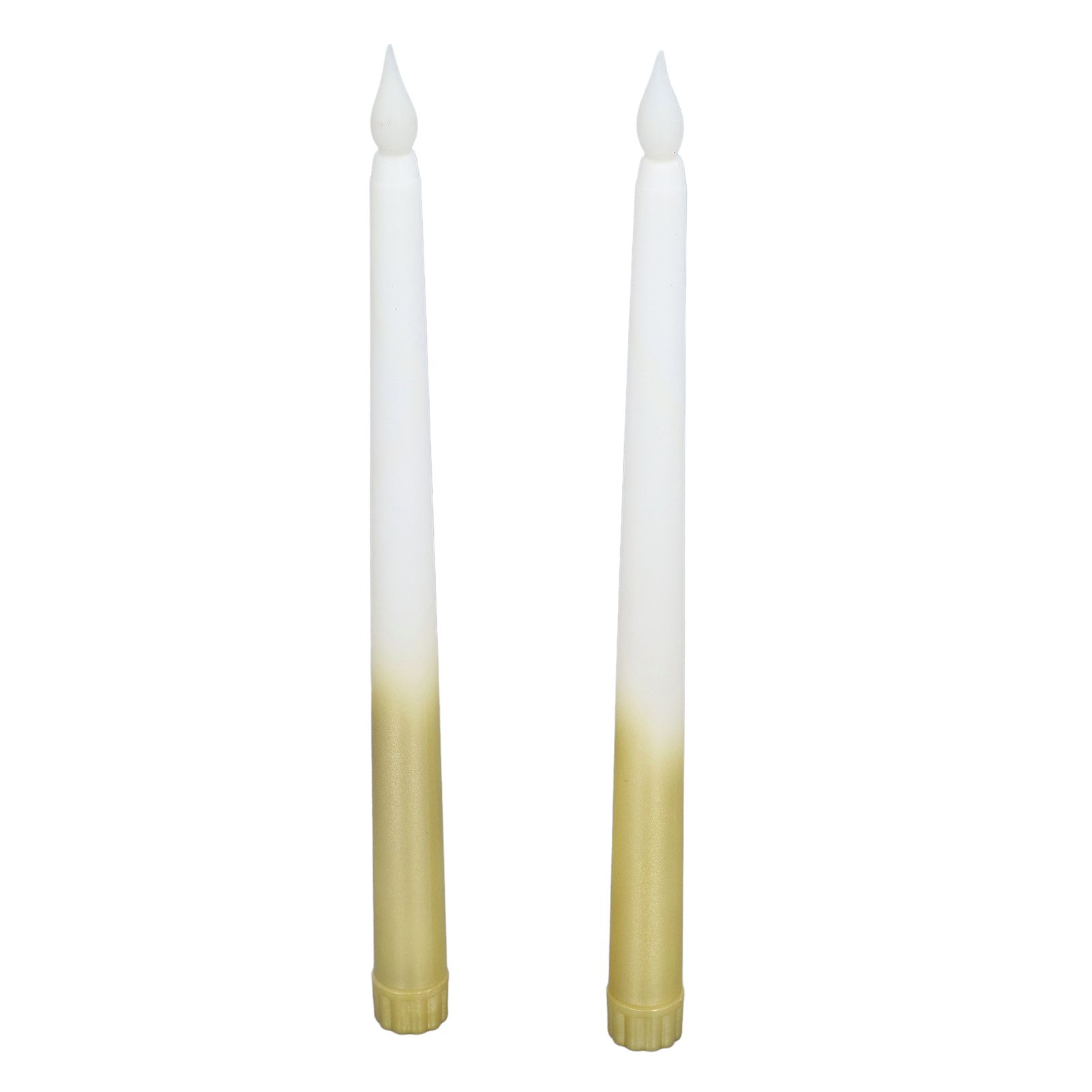 2pcs LED Taper Candles Battery Powered Flameless LED Candle Sticks for Festival Wedding Birthday Party Half Spray Gold - Image 6