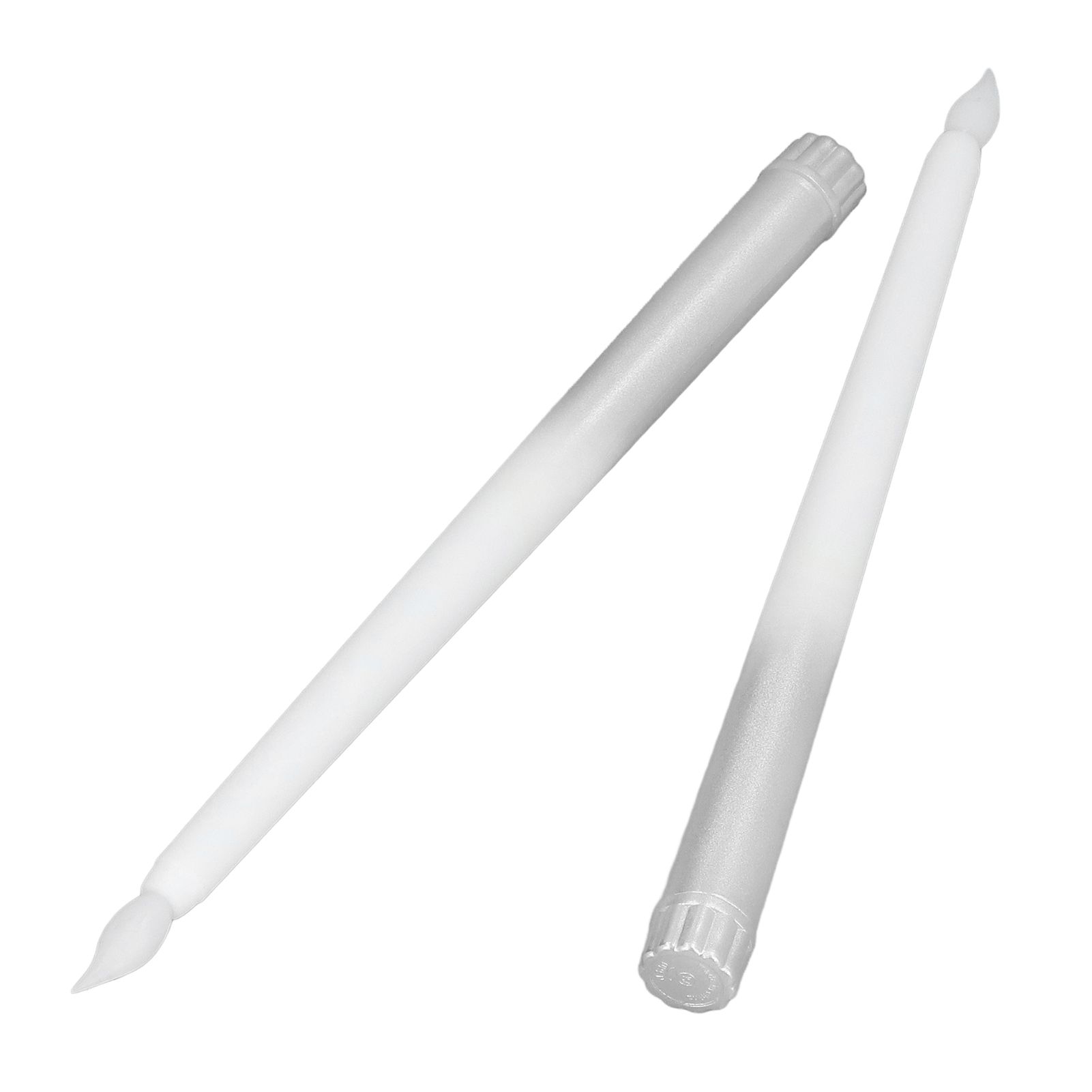 2pcs LED Taper Candles Battery Powered Flameless LED Candle Sticks for Festival Wedding Birthday Party Half Spray Silver - Image 2