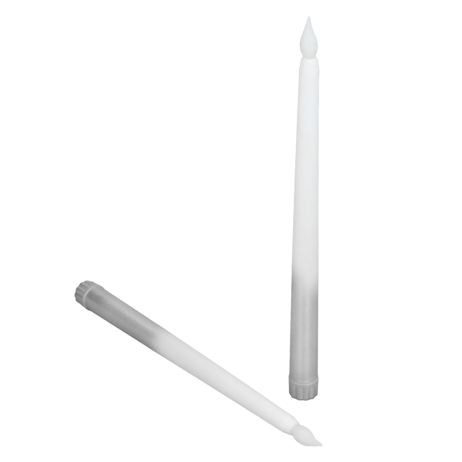 2pcs LED Taper Candles Battery Powered Flameless LED Candle Sticks for Festival Wedding Birthday Party Half Spray Silver - Image 3