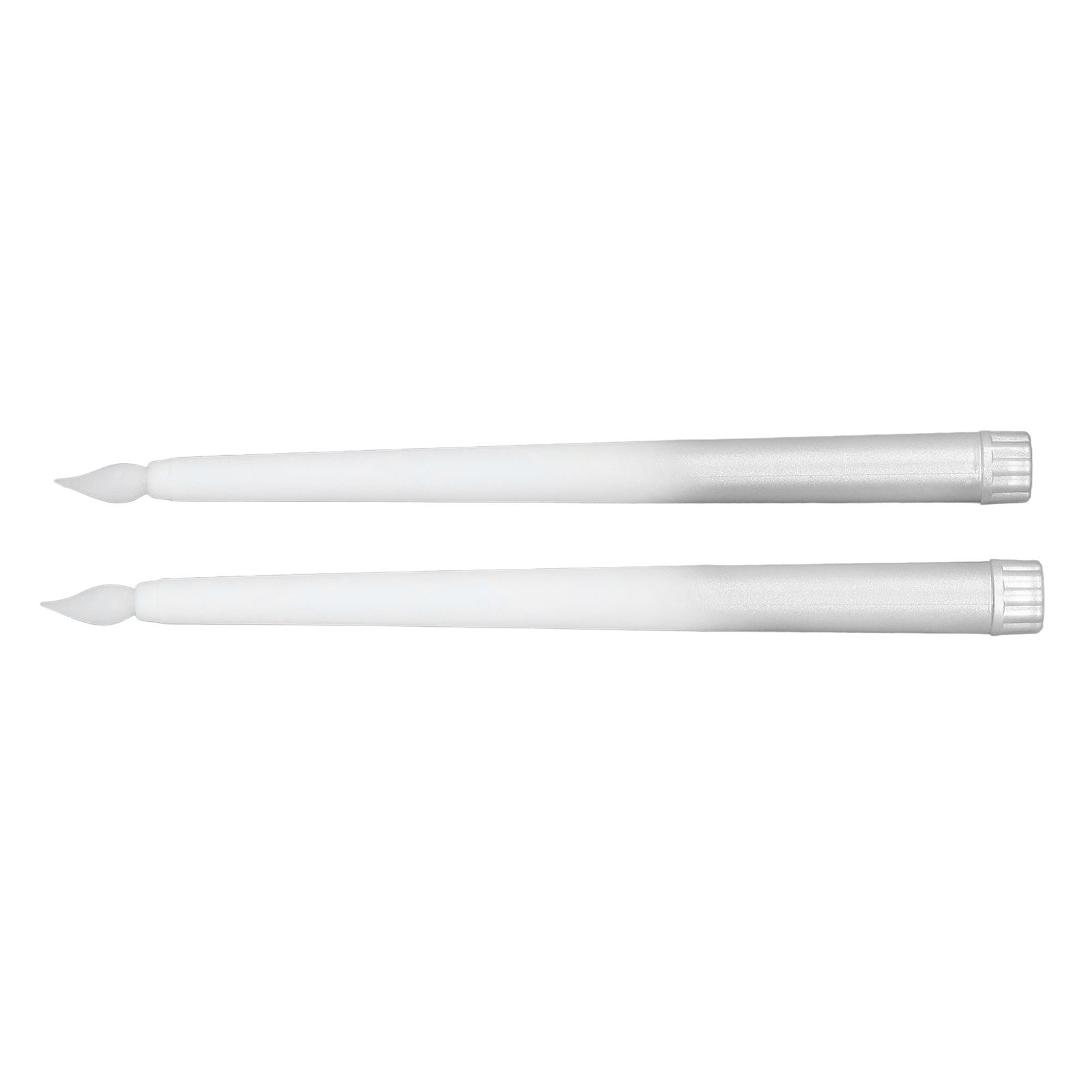 2pcs LED Taper Candles Battery Powered Flameless LED Candle Sticks for Festival Wedding Birthday Party Half Spray Silver - Image 5