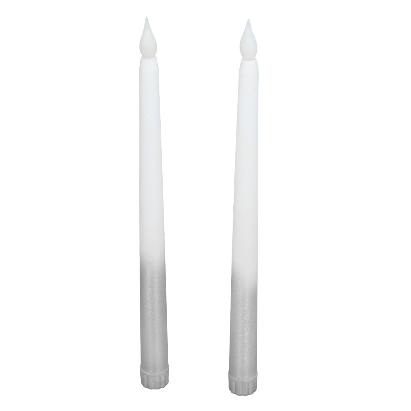 2pcs LED Taper Candles Battery Powered Flameless LED Candle Sticks for Festival Wedding Birthday Party Half Spray Silver - Image 7