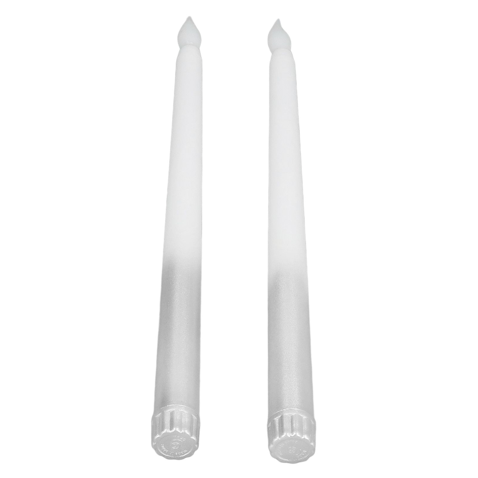 2pcs LED Taper Candles Battery Powered Flameless LED Candle Sticks for Festival Wedding Birthday Party Half Spray Silver - Image 8