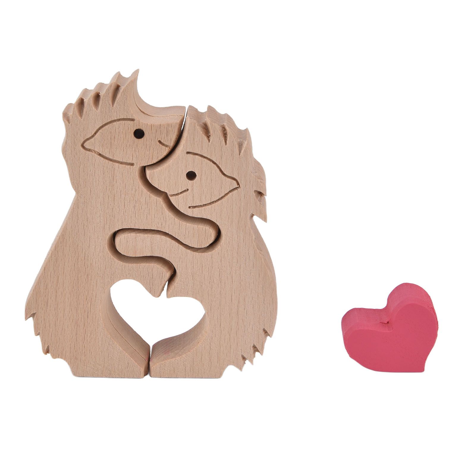 Wooden Animal Ornament Cute Shape Animal Family Handcrafted Mini Wooden Rabbits Statue for Home Decoration Gifts B13 - Image 2