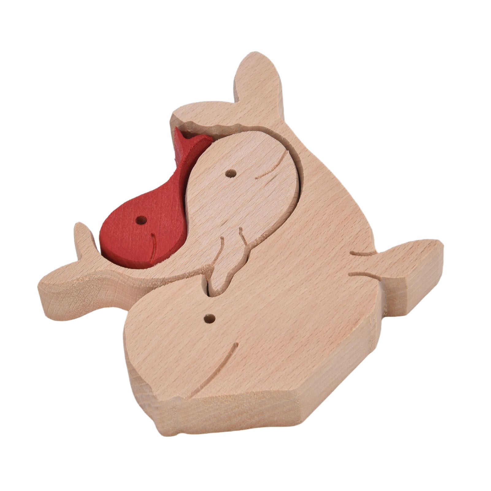 Wooden Animal Ornament Cute Shape Animal Family Handcrafted Mini Wooden Rabbits Statue for Home Decoration Gifts B11 R - Image 6