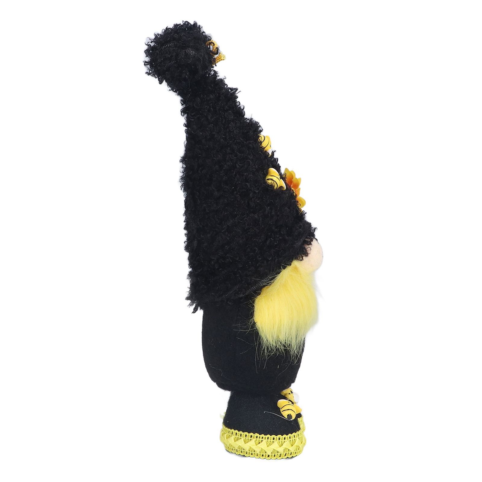 Faceless Doll Delicate Cute Mascot Plush Gnome with Yellow Sunflower Flower Gnome Doll for Easter Wedding Birthday Black - Image 4
