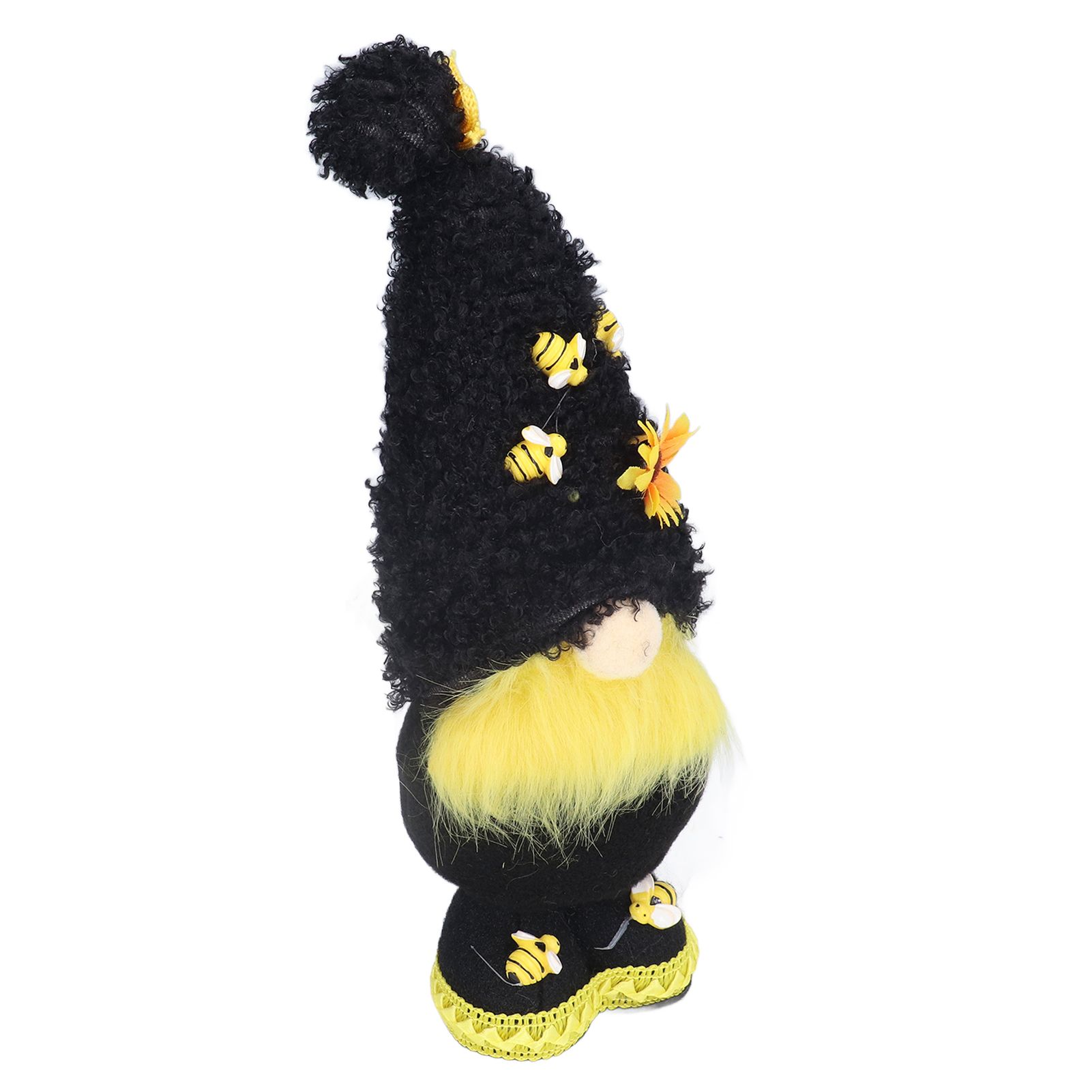 Faceless Doll Delicate Cute Mascot Plush Gnome with Yellow Sunflower Flower Gnome Doll for Easter Wedding Birthday Black - Image 7