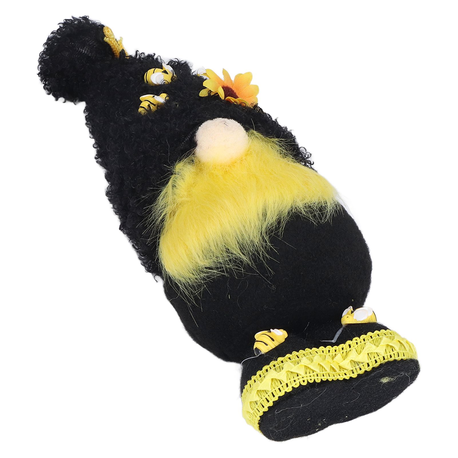 Faceless Doll Delicate Cute Mascot Plush Gnome with Yellow Sunflower Flower Gnome Doll for Easter Wedding Birthday Black - Image 8