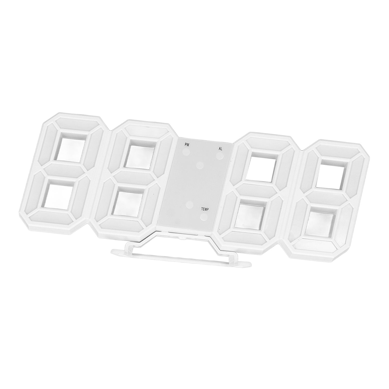 3D LED Wall Clock Minimalist White Frame Digital Wall Alarm Clock Timer with Temperature for Home Livingroom White Word - Image 7