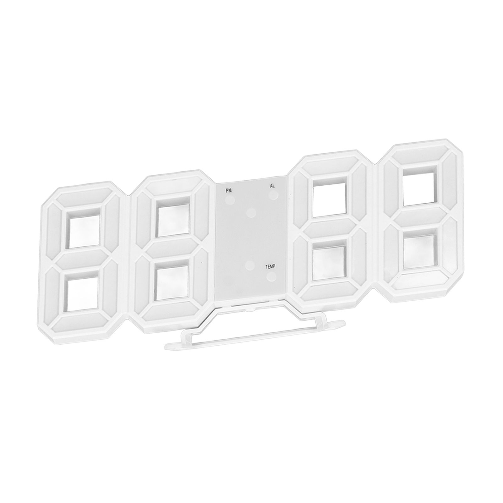 3D LED Wall Clock Minimalist White Frame Digital Wall Alarm Clock Timer with Temperature for Home Livingroom Blue Word - Image 6
