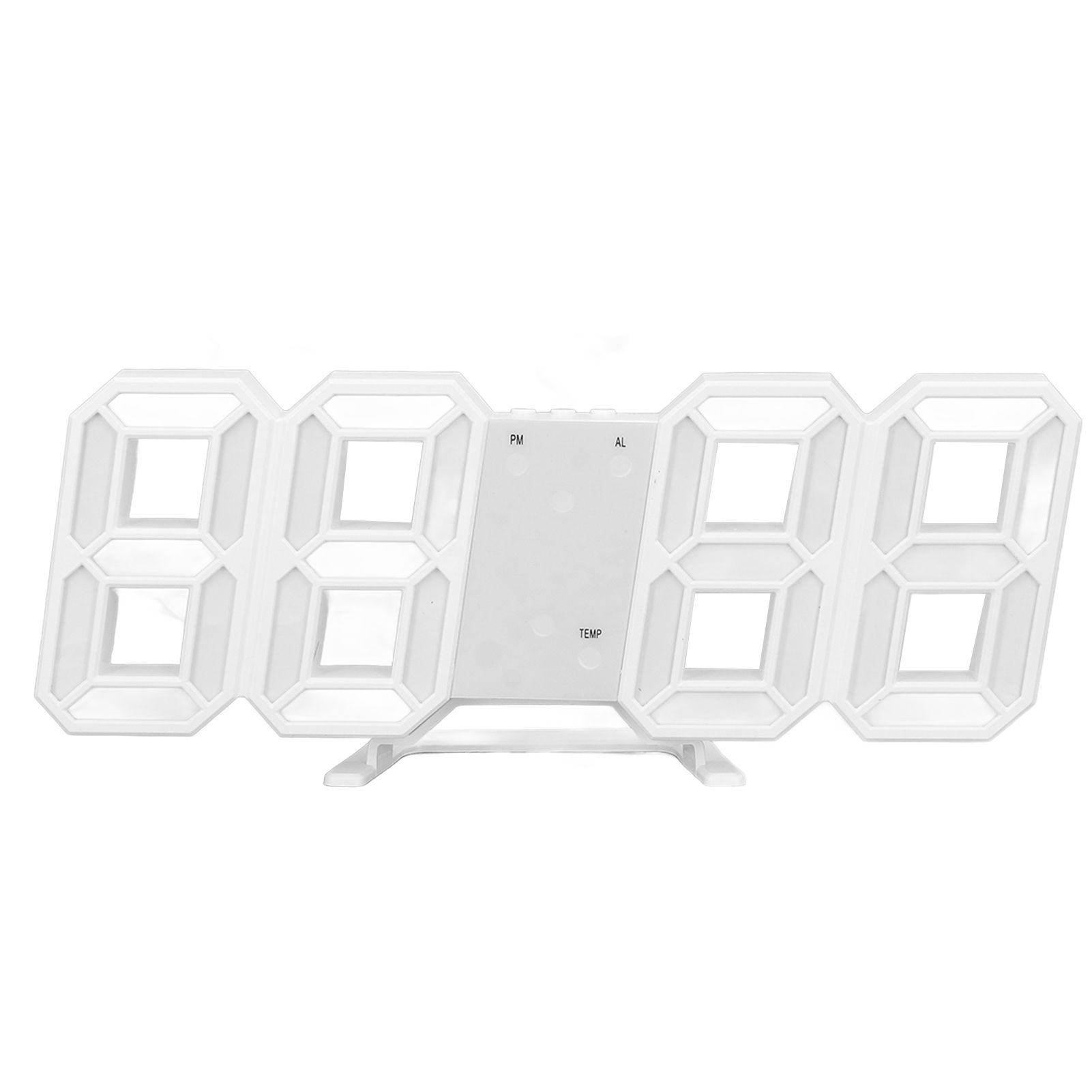 3D LED Wall Clock Minimalist White Frame Digital Wall Alarm Clock Timer with Temperature for Home Livingroom Red Word - Image 5