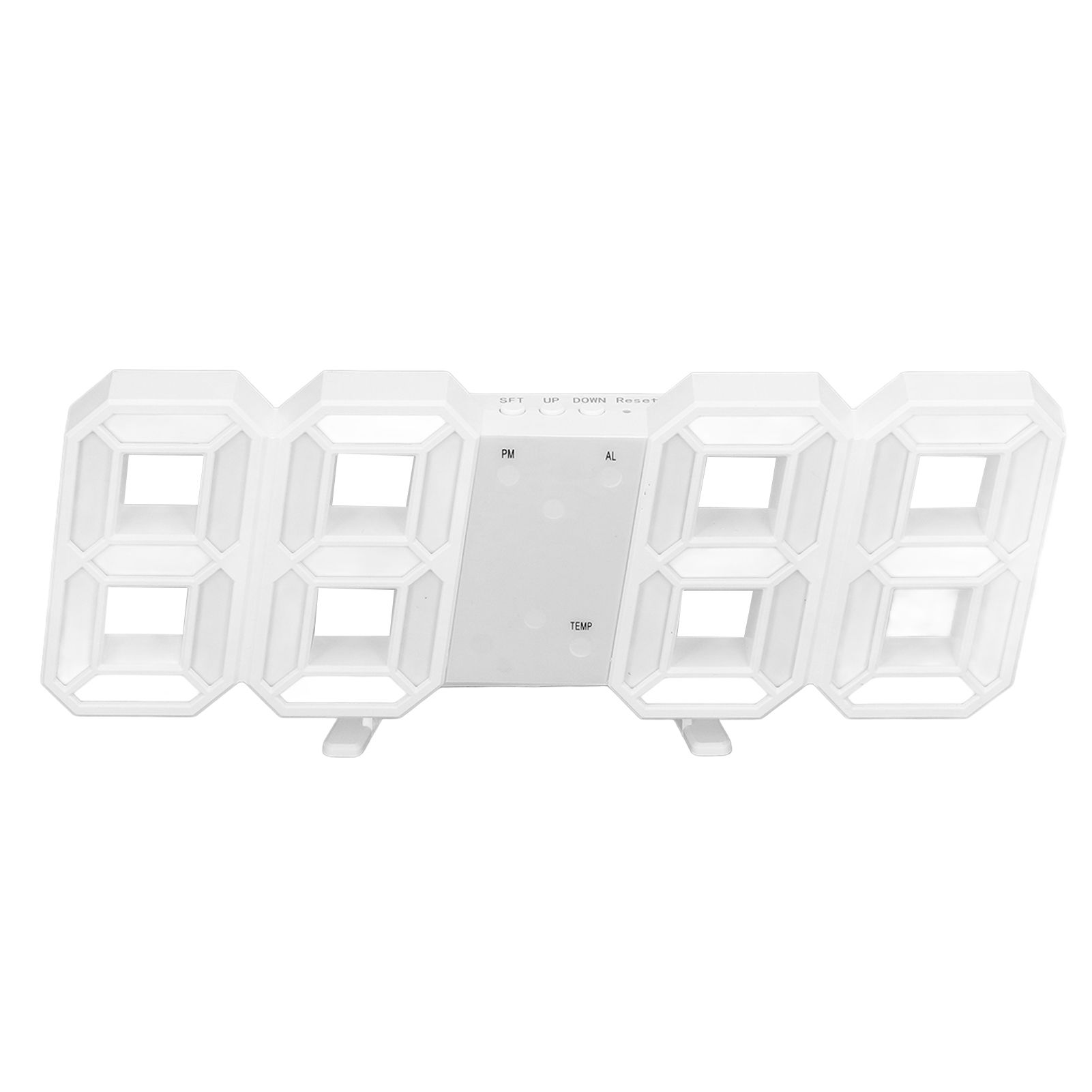 3D LED Wall Clock Minimalist White Frame Digital Wall Alarm Clock Timer with Temperature for Home Livingroom Red Word - Image 8