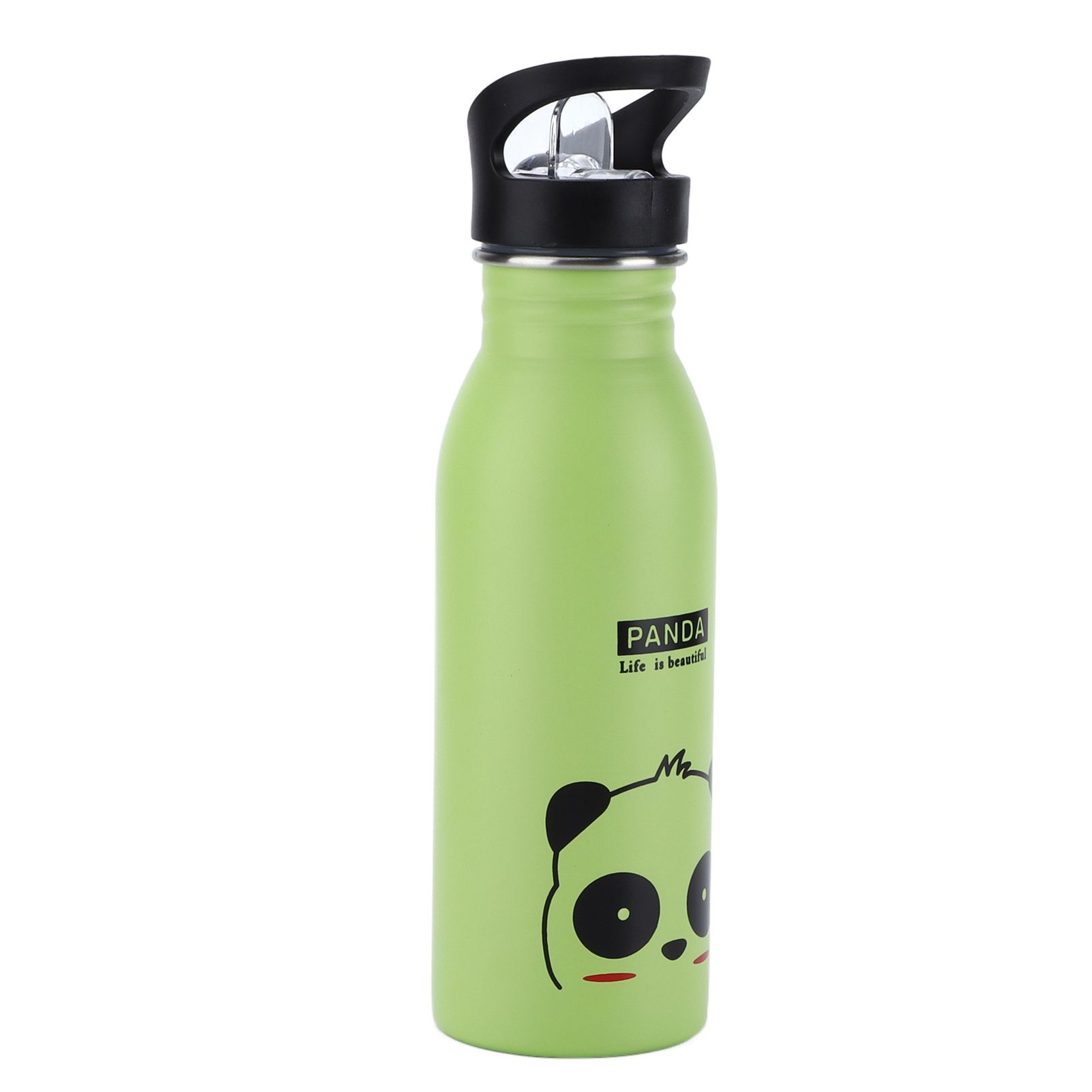 Stainless Steel Sport Water Bottle 500ml Cute Vacuum Insulated Water Bottle with Sucking Mouth for Outdoor SportsGreen Panda - Image 3