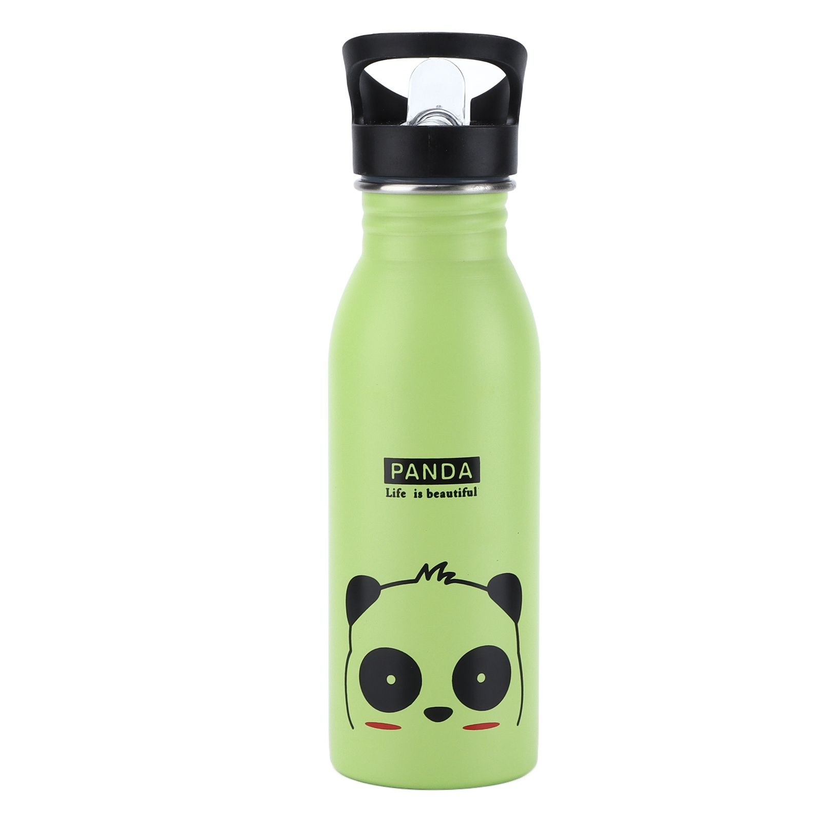 Stainless Steel Sport Water Bottle 500ml Cute Vacuum Insulated Water Bottle with Sucking Mouth for Outdoor SportsGreen Panda - Image 6