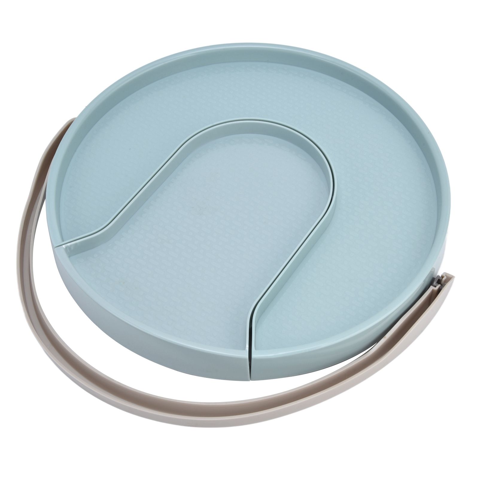 Kitchen Storage Turntable Non Skid Kitchen Spice Beverage Pull Out Organizer Rack for Kitchen Cabinets PantryBlue - Image 1