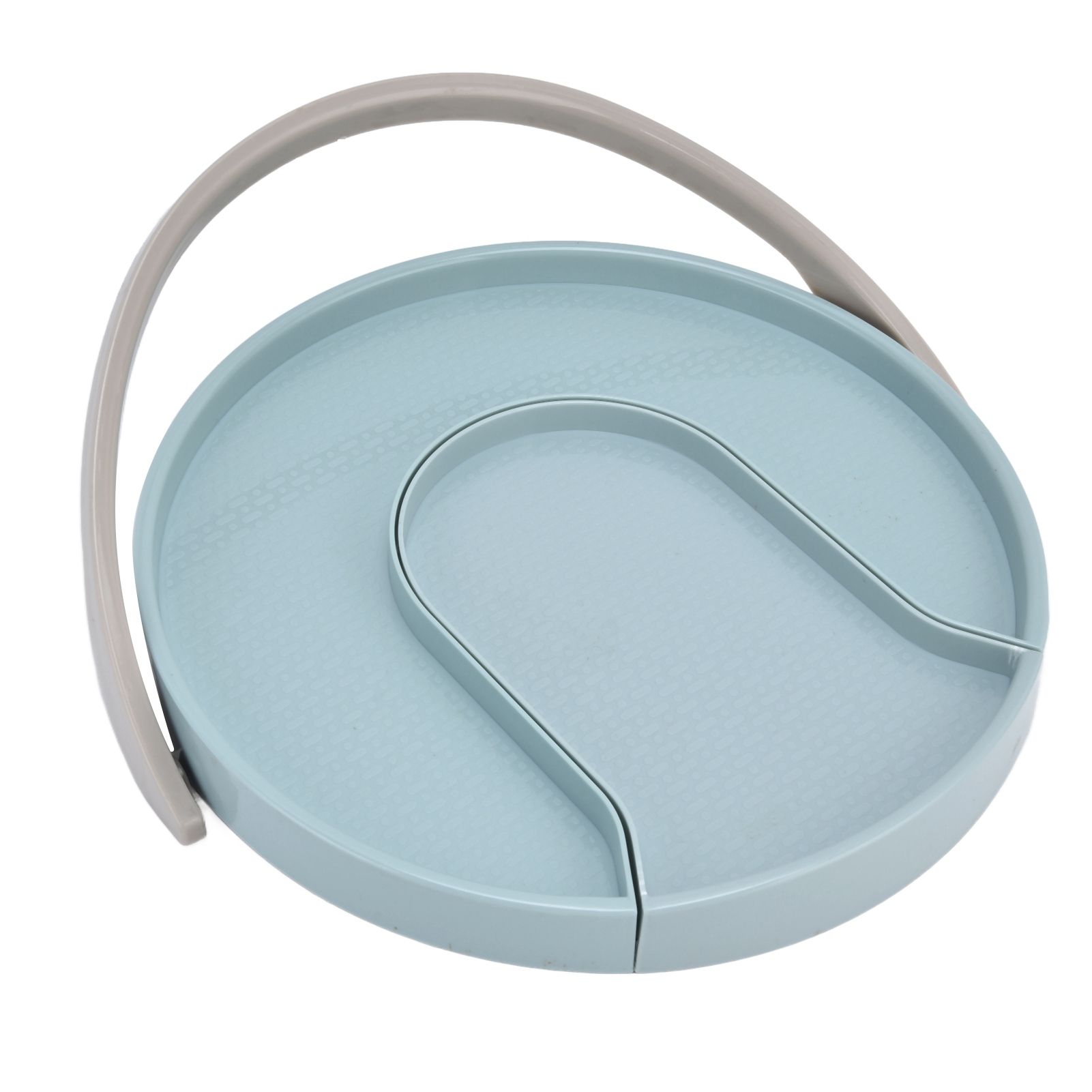 Kitchen Storage Turntable Non Skid Kitchen Spice Beverage Pull Out Organizer Rack for Kitchen Cabinets PantryBlue - Image 2