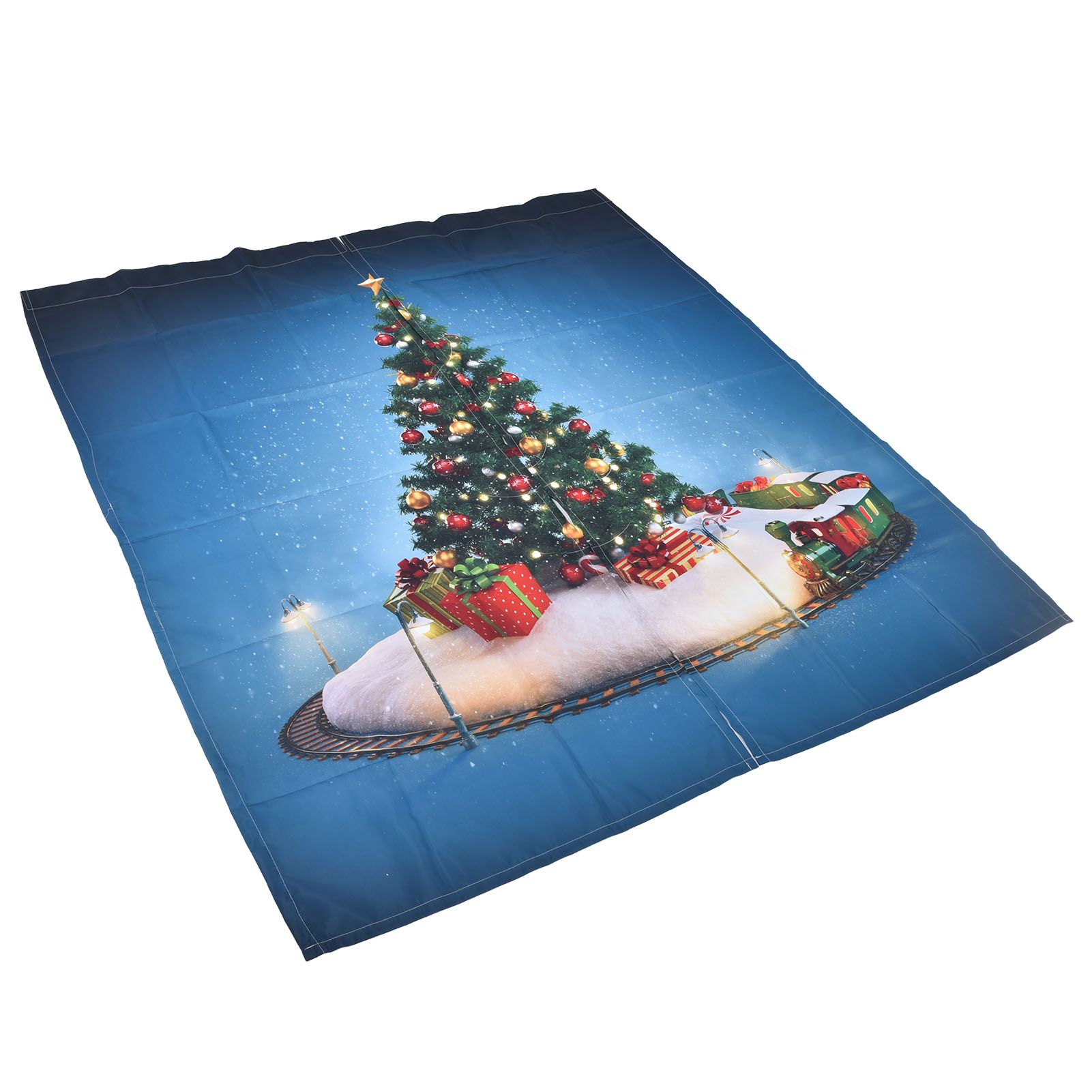 Christmas 3D Digital Printing Curtains House Decor Shading Curtains with Christmas Tree for Living Room Bedroom150x166cm / 59.1x65.4in - Image 2
