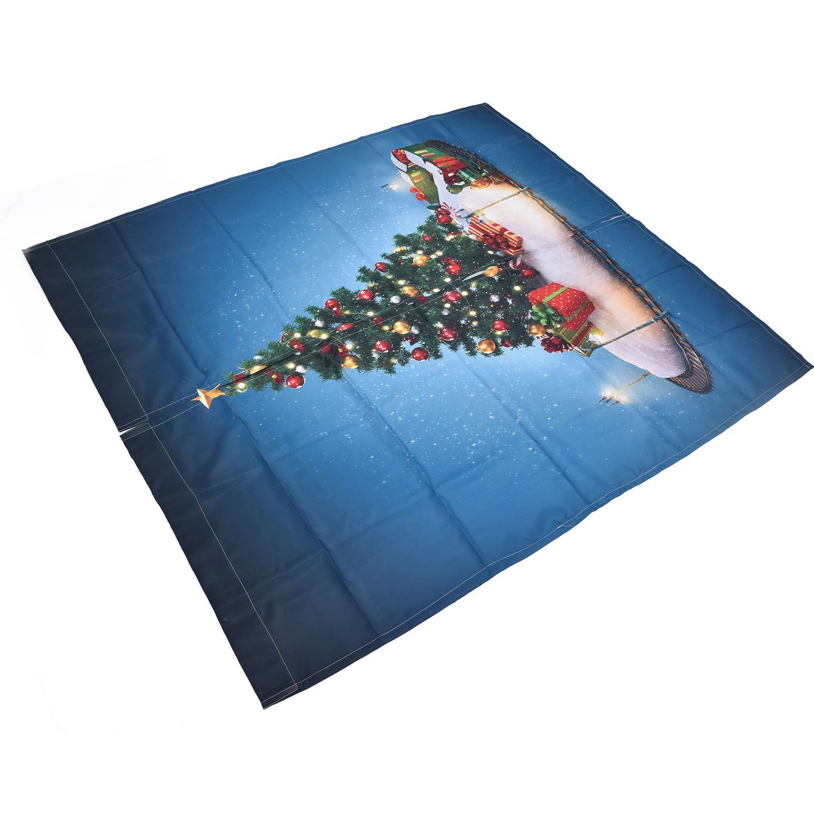 Christmas 3D Digital Printing Curtains House Decor Shading Curtains with Christmas Tree for Living Room Bedroom150x166cm / 59.1x65.4in - Image 3
