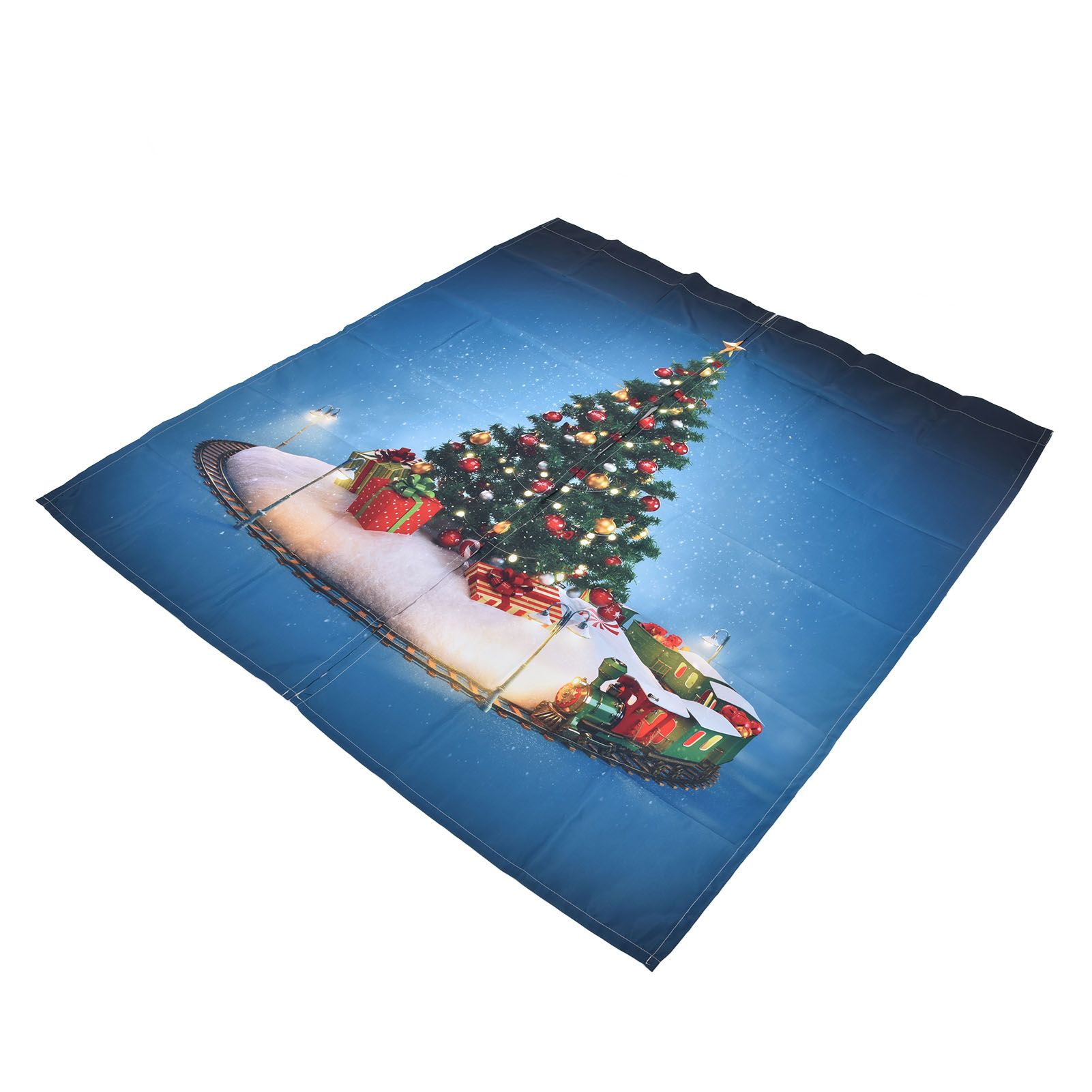Christmas 3D Digital Printing Curtains House Decor Shading Curtains with Christmas Tree for Living Room Bedroom150x166cm / 59.1x65.4in - Image 4
