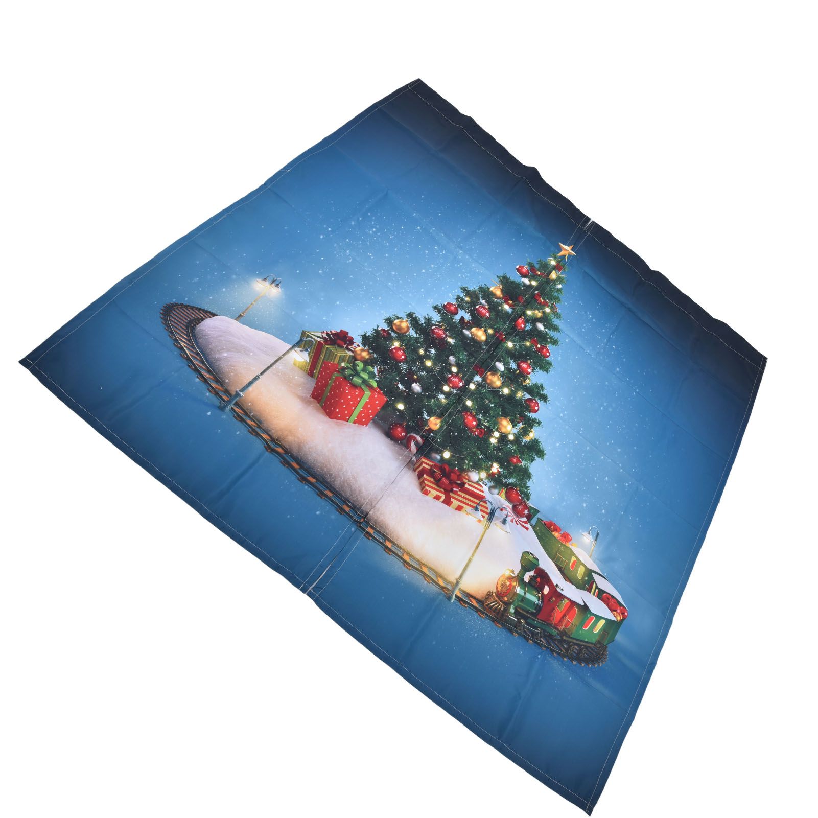 Christmas 3D Digital Printing Curtains House Decor Shading Curtains with Christmas Tree for Living Room Bedroom150x166cm / 59.1x65.4in - Image 5