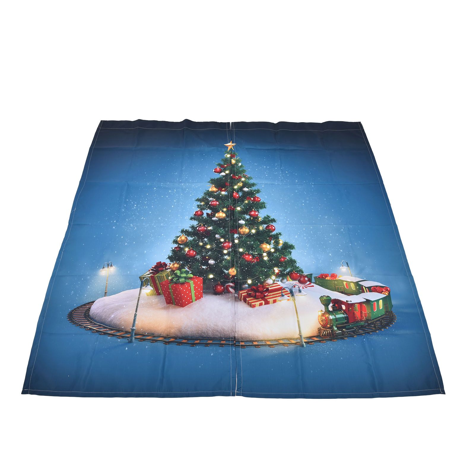 Christmas 3D Digital Printing Curtains House Decor Shading Curtains with Christmas Tree for Living Room Bedroom150x166cm / 59.1x65.4in - Image 7