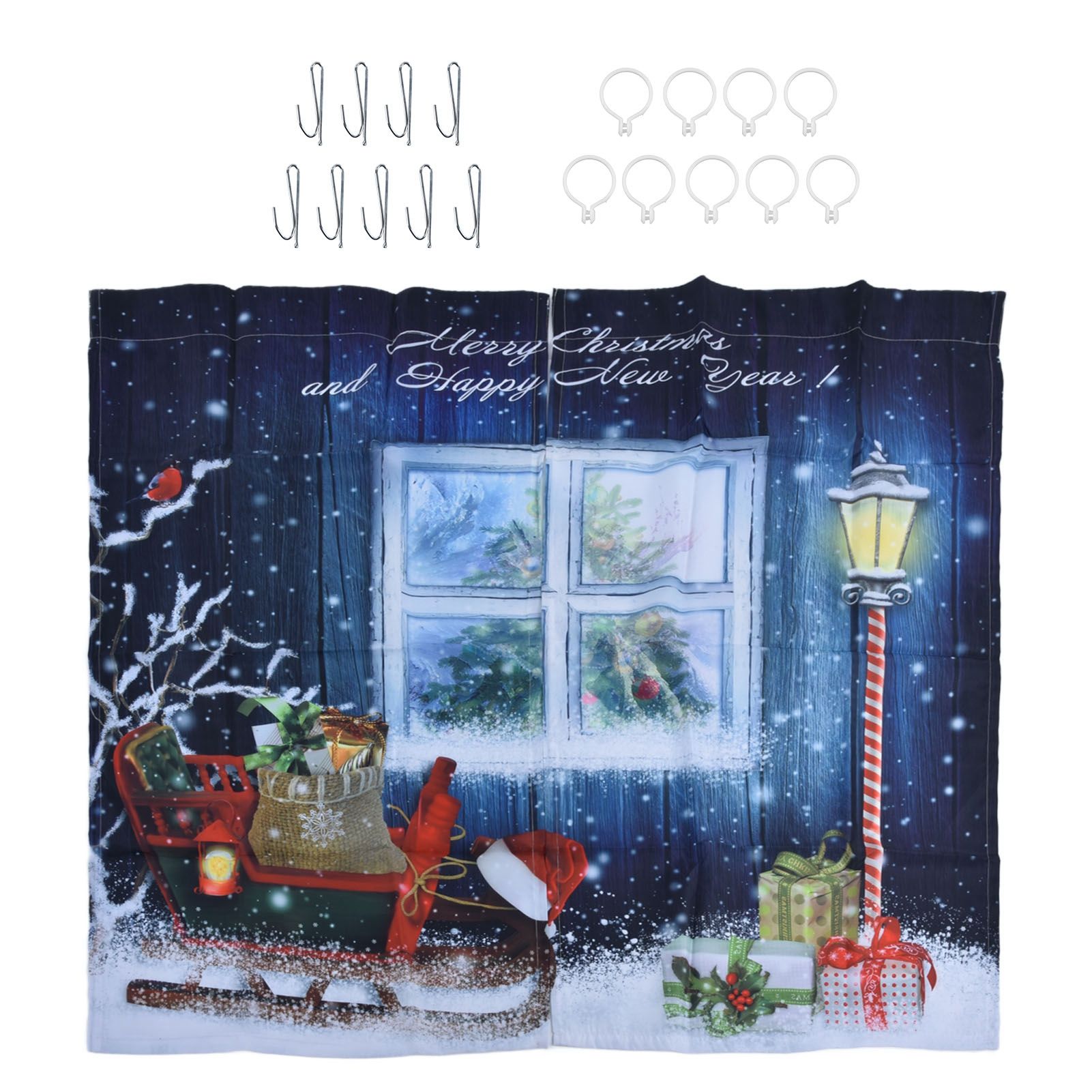 Christmas Style Curtain Personalized 3D Digital Printing Blackout Curtains Waterproof Cloth Shower Curtains170x200cm - Image 1