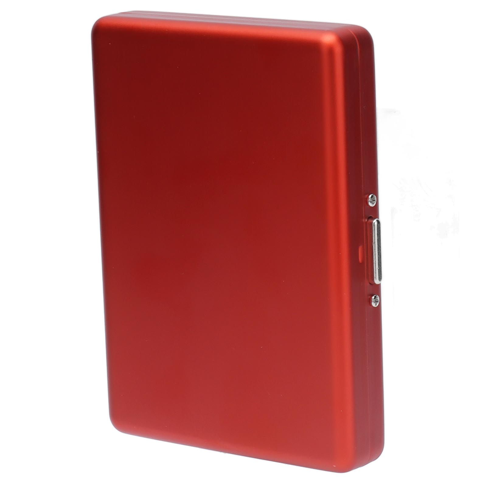 Cigarette Case Aluminium Alloy High Durability Fashion Glossy Exquisite Texture Cigarette Holder for Travel OutdoorRed - Image 5