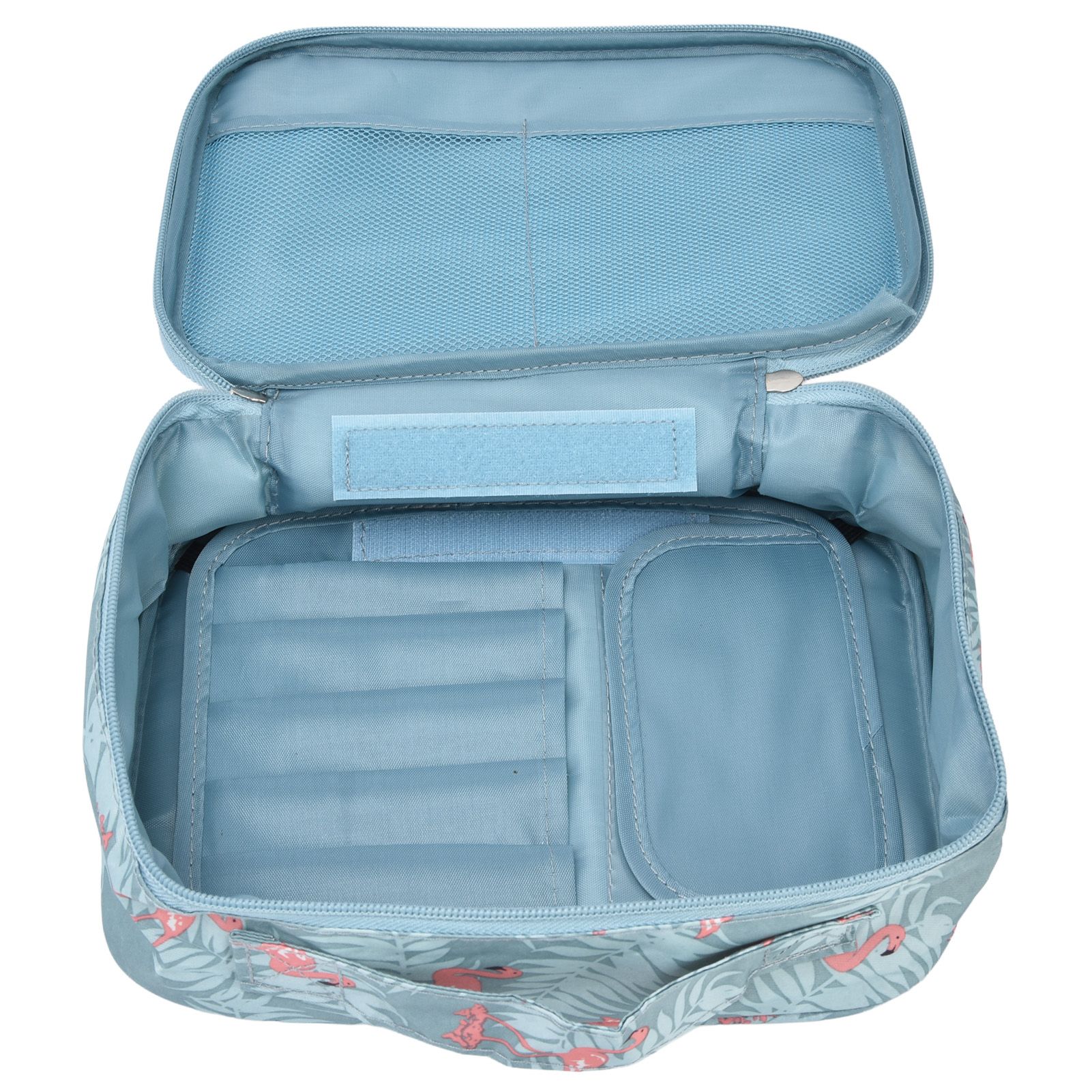 Toiletry Bag Durable Waterproof Nylon Portable Multifunctional Fashionable Design Large Capacity Travel Toiletry BagFlamingo - Image 5