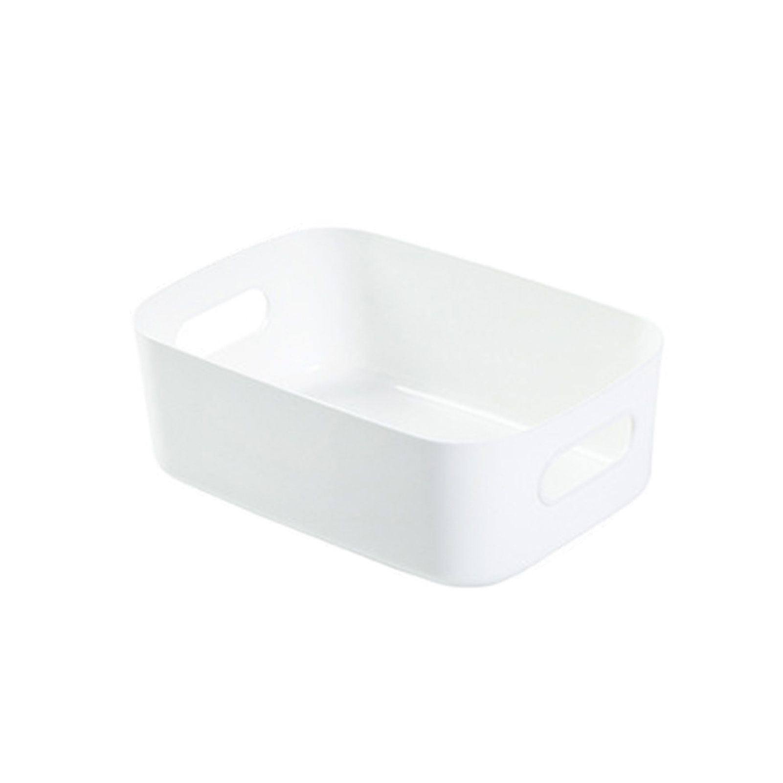 Desktop Storage Basket PP Cosmetic Storages Box Desktops Sundries Organizer with Handle for HouseholdSmall White - Image 1