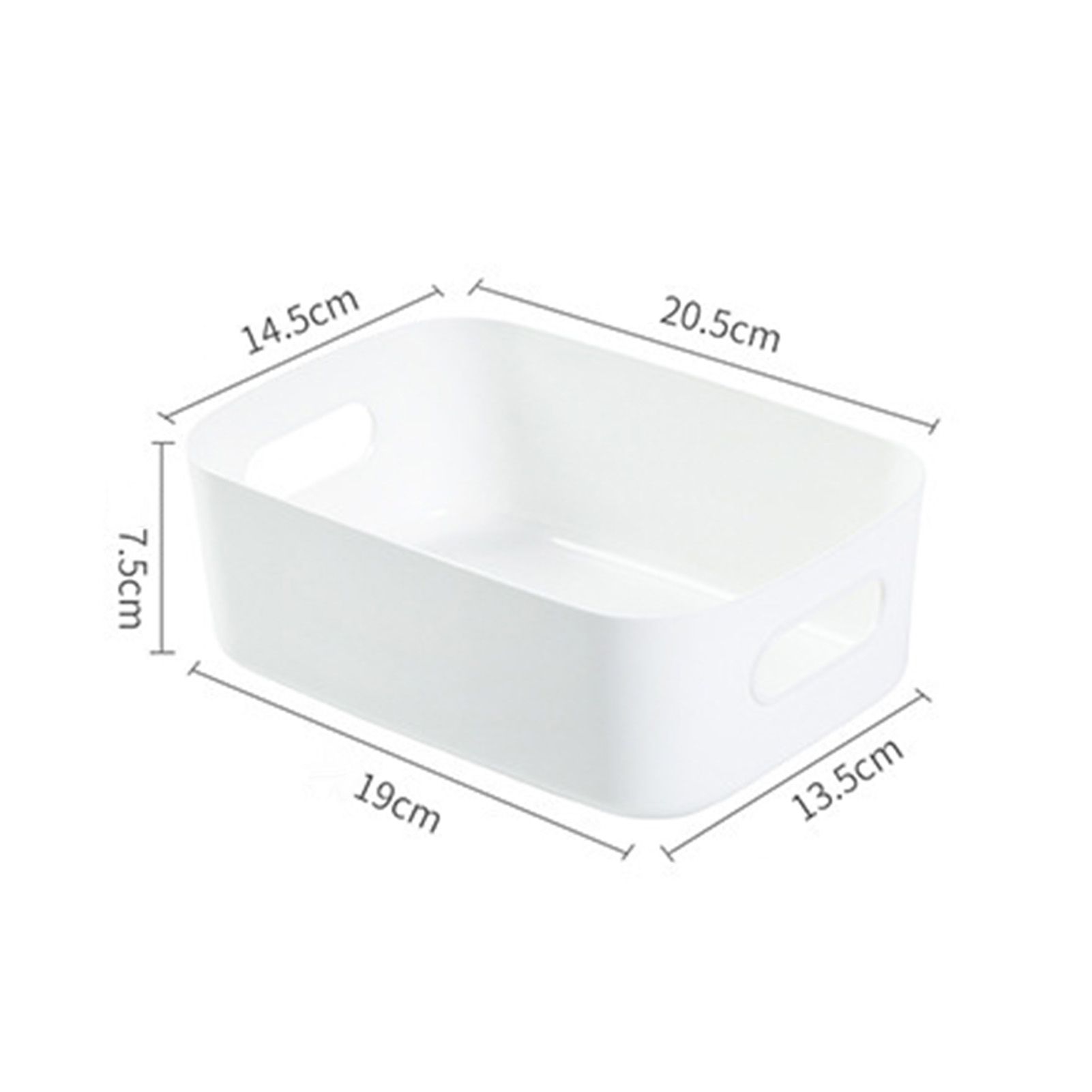 Desktop Storage Basket PP Cosmetic Storages Box Desktops Sundries Organizer with Handle for HouseholdSmall White - Image 2
