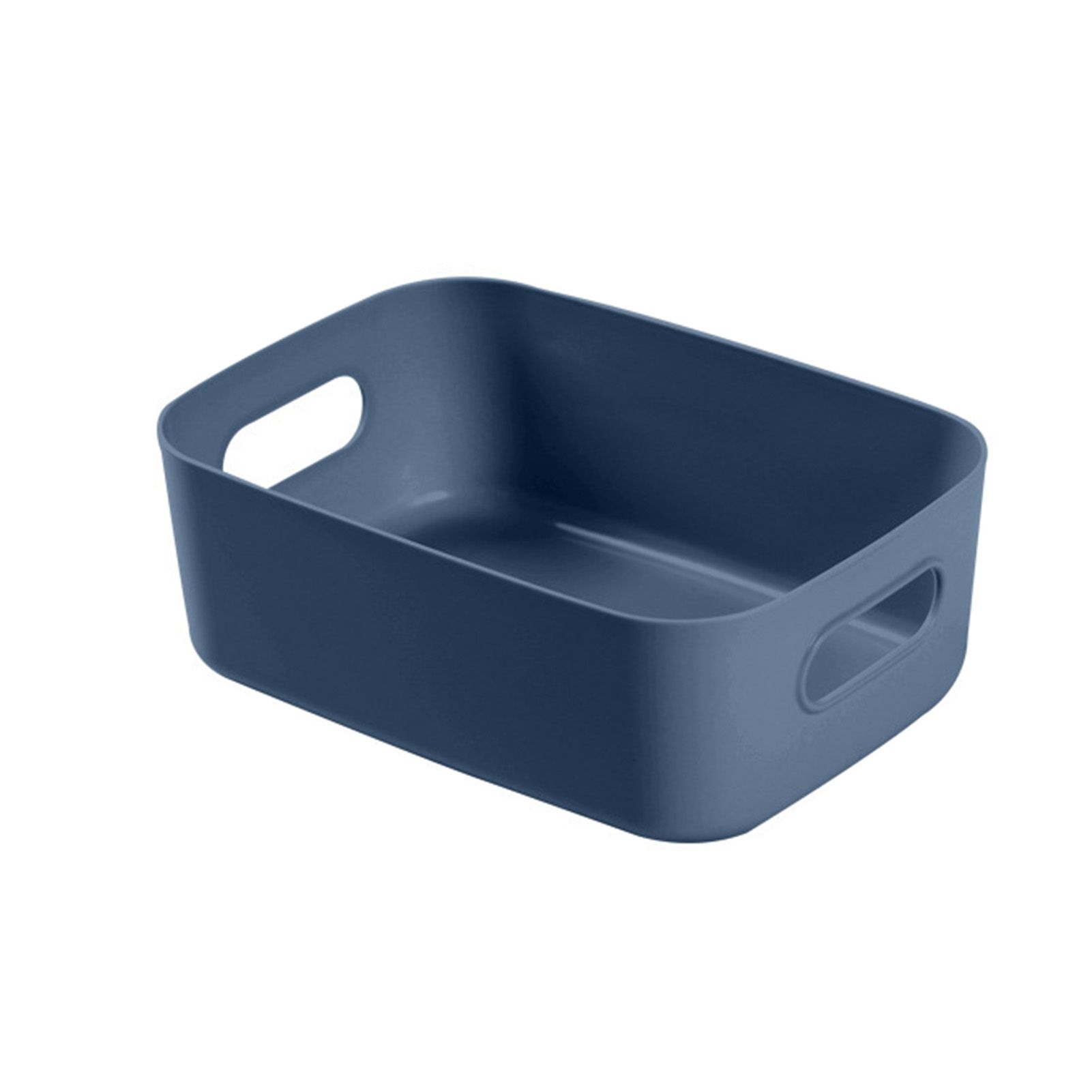Desktop Storage Basket PP Cosmetic Storages Box Desktops Sundries Organizer with Handle for HouseholdSmall Blue - Image 1