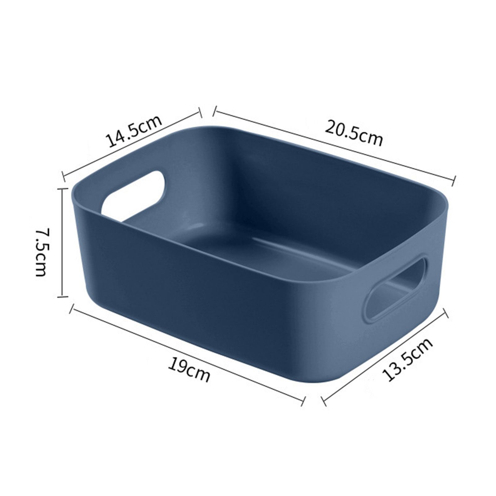 Desktop Storage Basket PP Cosmetic Storages Box Desktops Sundries Organizer with Handle for HouseholdSmall Blue - Image 2
