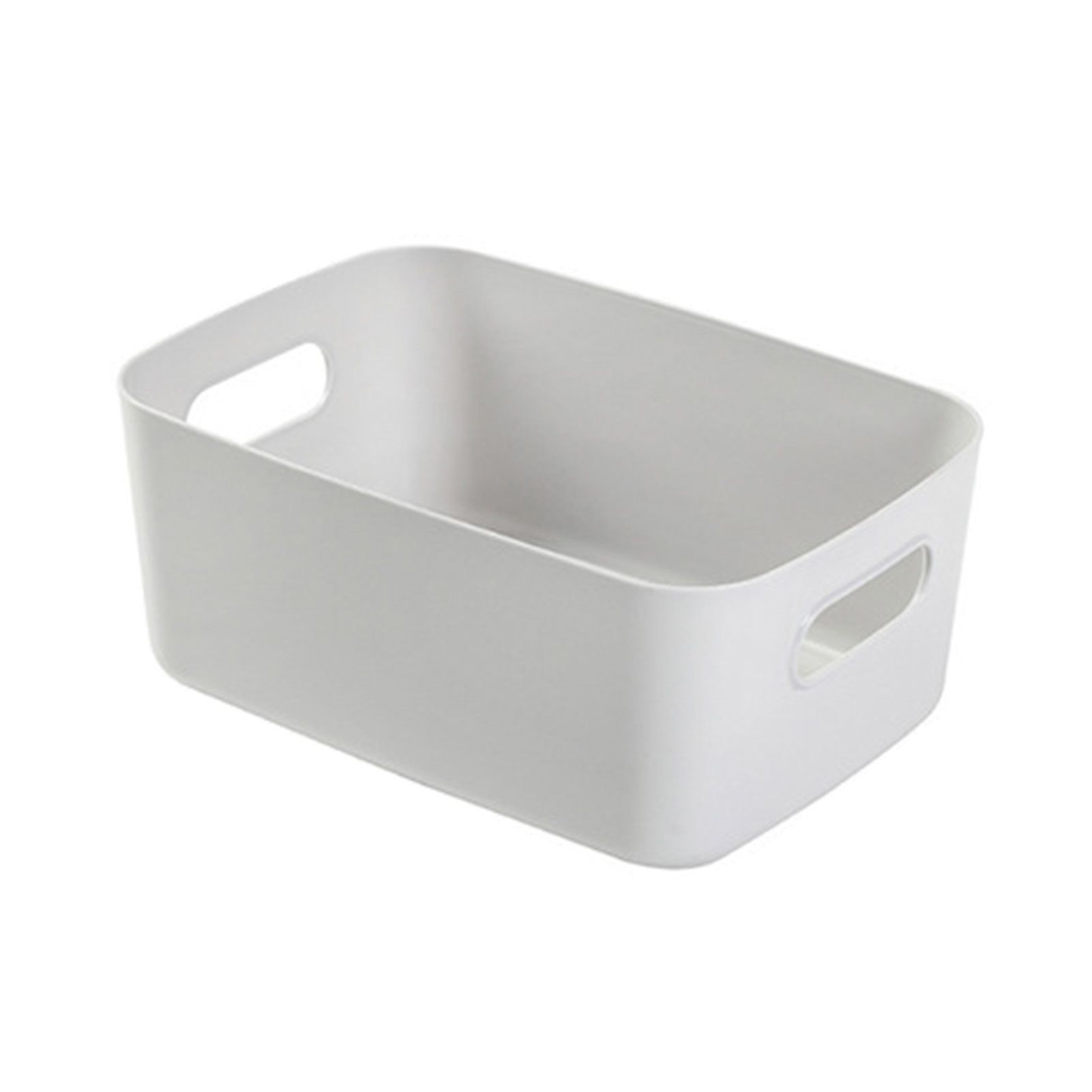 Desktop Storage Basket PP Cosmetic Storages Box Desktops Sundries Organizer with Handle for HouseholdMedium Gray - Image 1
