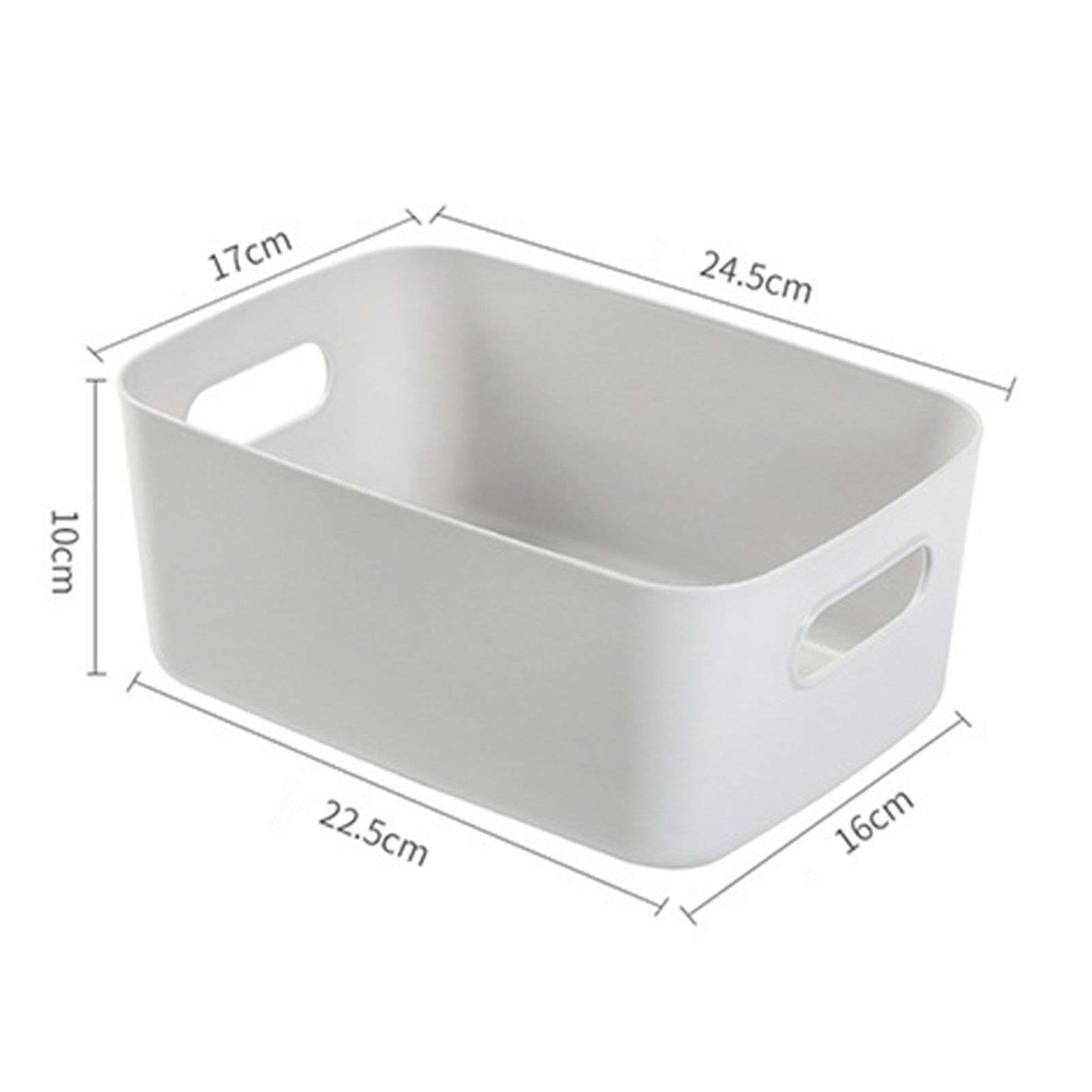 Desktop Storage Basket PP Cosmetic Storages Box Desktops Sundries Organizer with Handle for HouseholdMedium Gray - Image 2