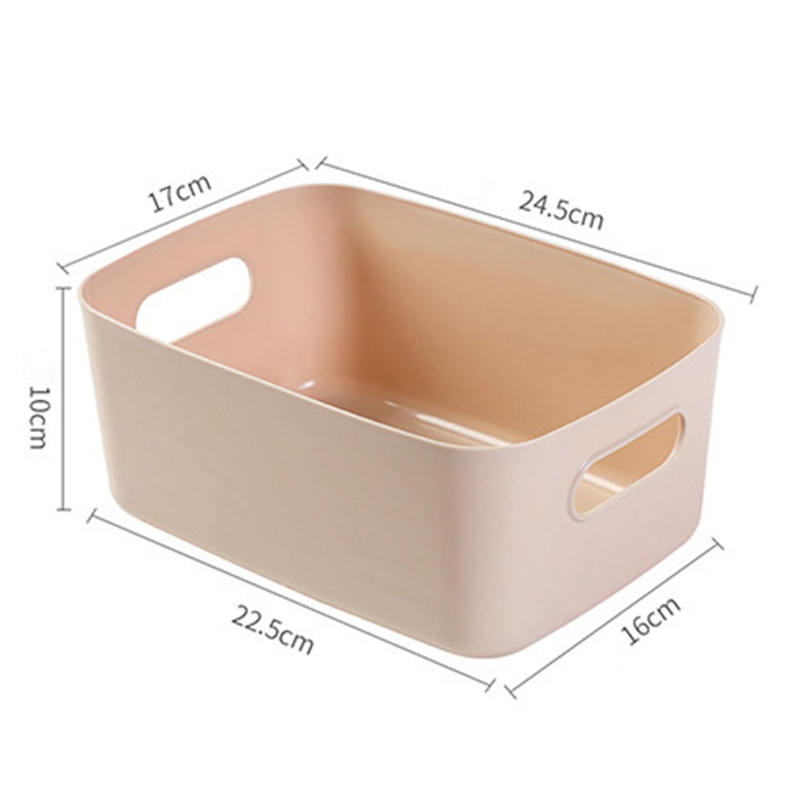 Desktop Storage Basket PP Cosmetic Storages Box Desktops Sundries Organizer with Handle for HouseholdMedium Apricot - Image 2