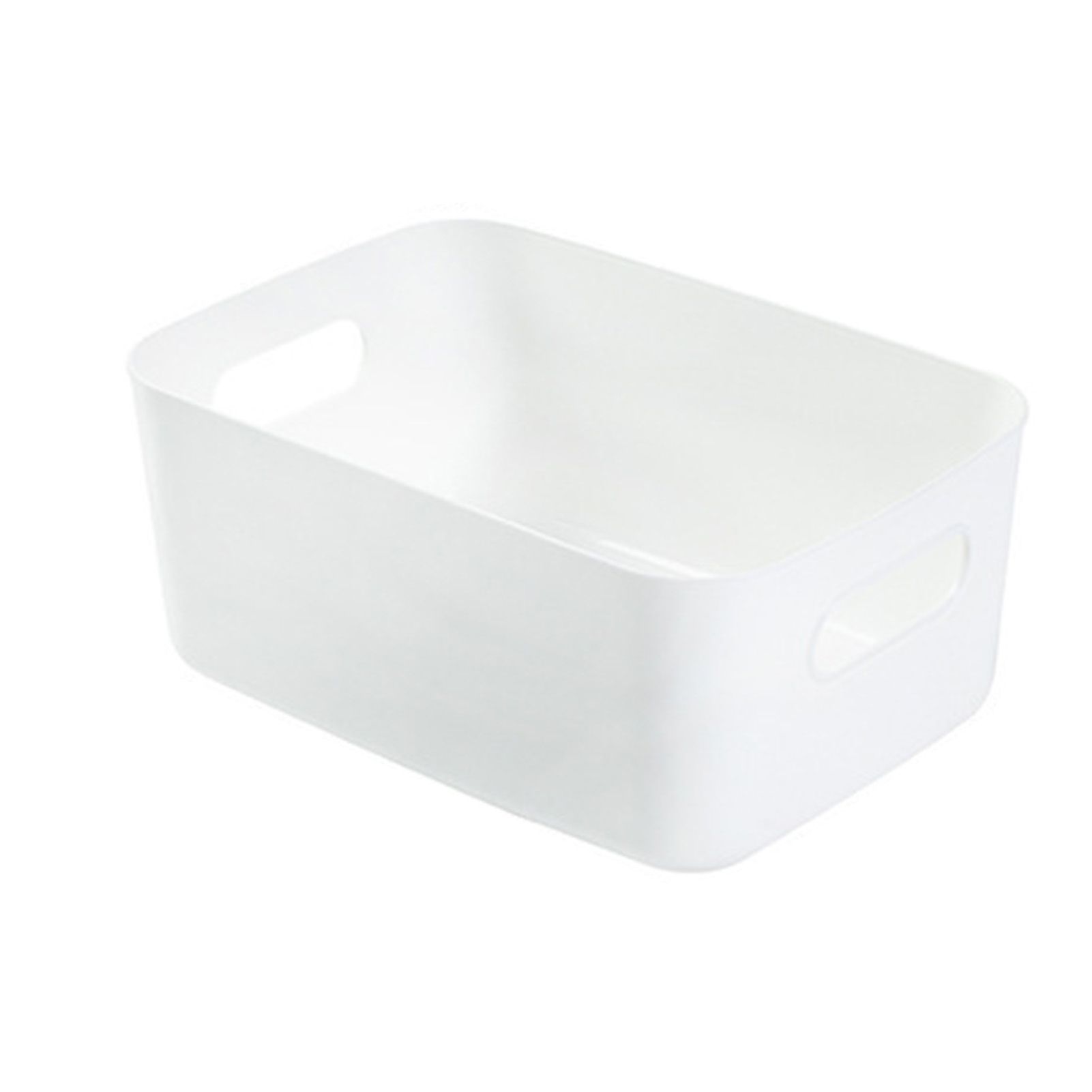 Desktop Storage Basket PP Cosmetic Storages Box Desktops Sundries Organizer with Handle for HouseholdMedium White - Image 1