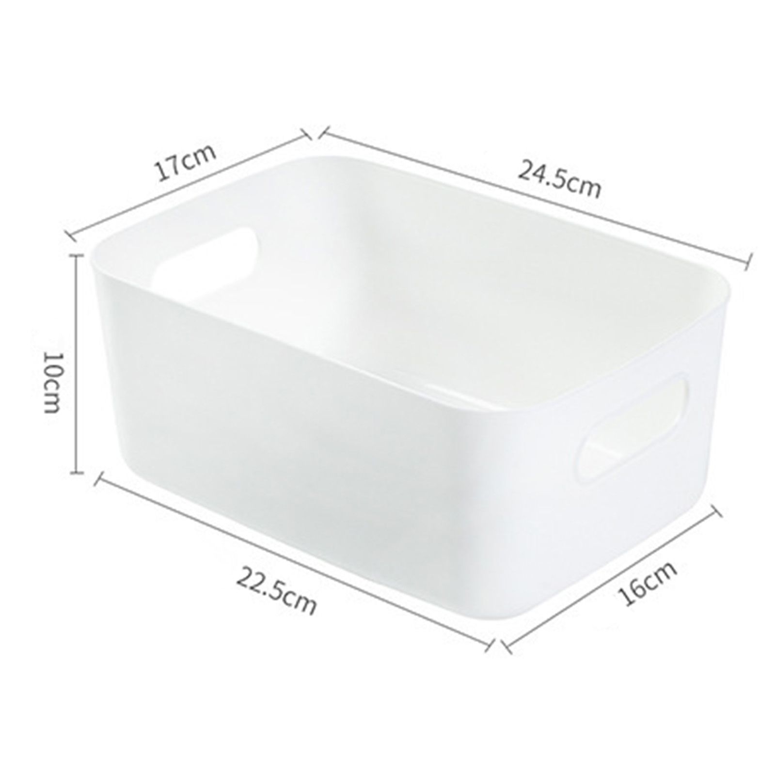 Desktop Storage Basket PP Cosmetic Storages Box Desktops Sundries Organizer with Handle for HouseholdMedium White - Image 2