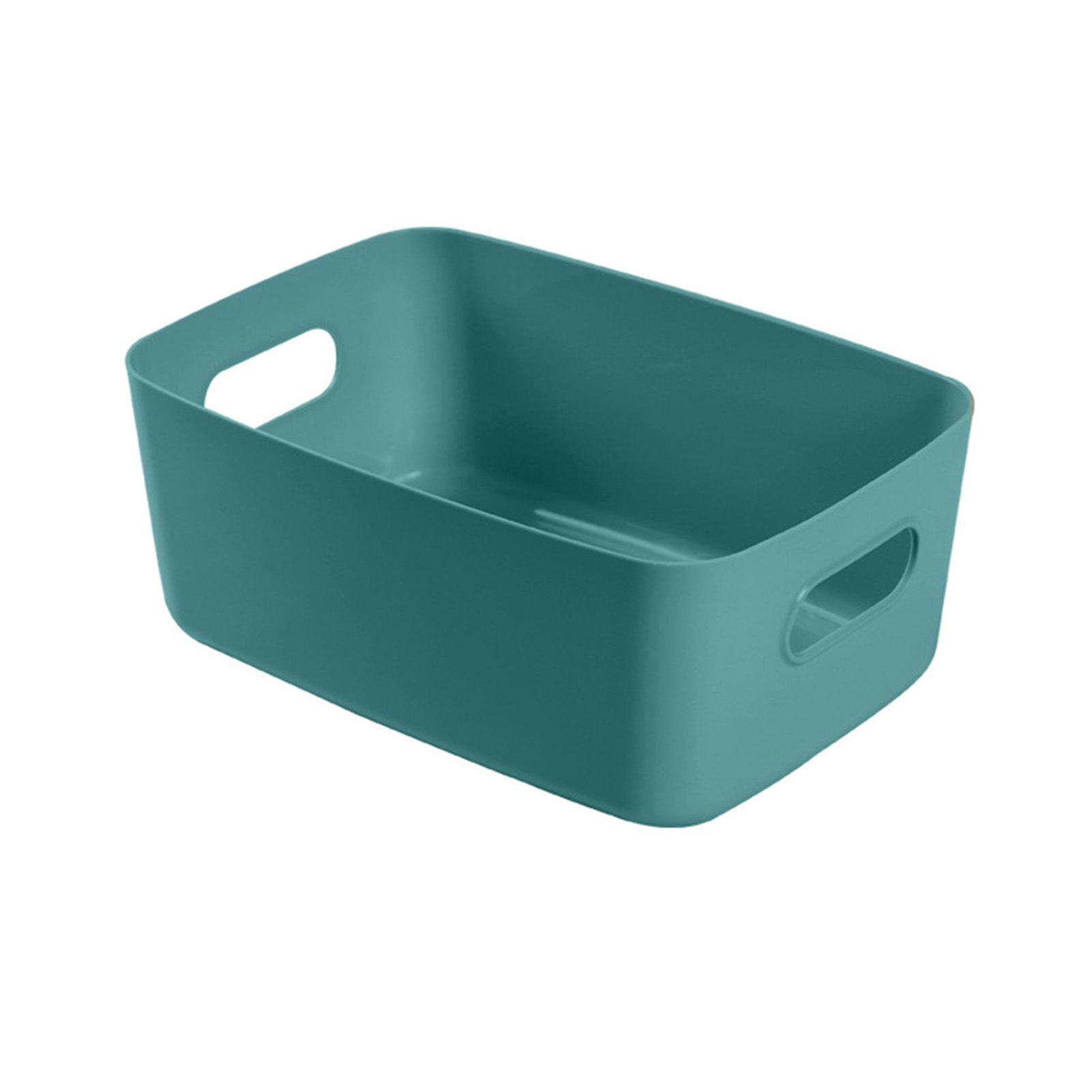 Desktop Storage Basket PP Cosmetic Storages Box Desktops Sundries Organizer with Handle for HouseholdLarge Green - Image 1