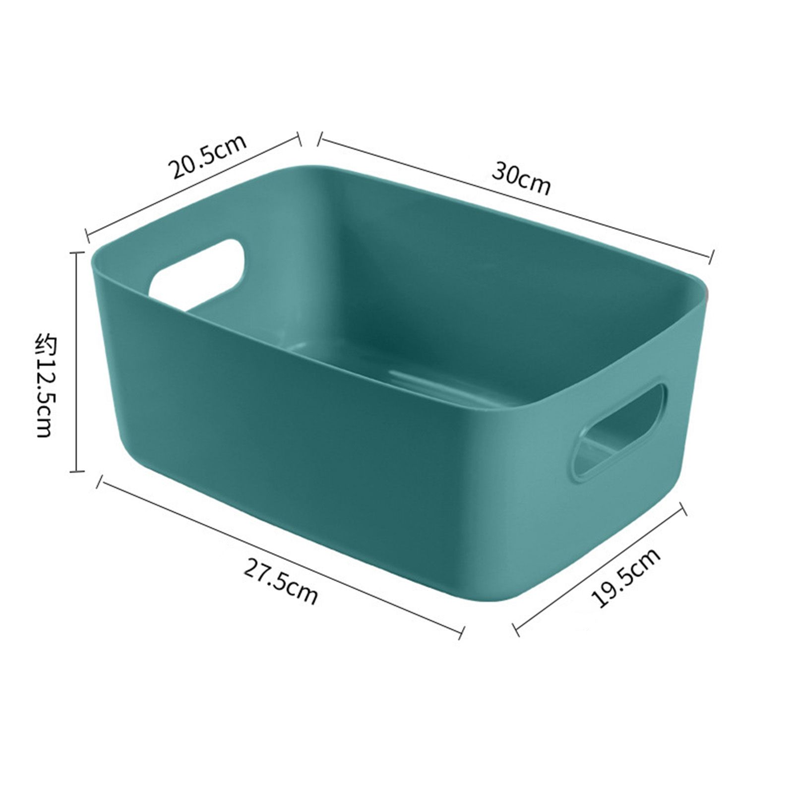 Desktop Storage Basket PP Cosmetic Storages Box Desktops Sundries Organizer with Handle for HouseholdLarge Green - Image 2